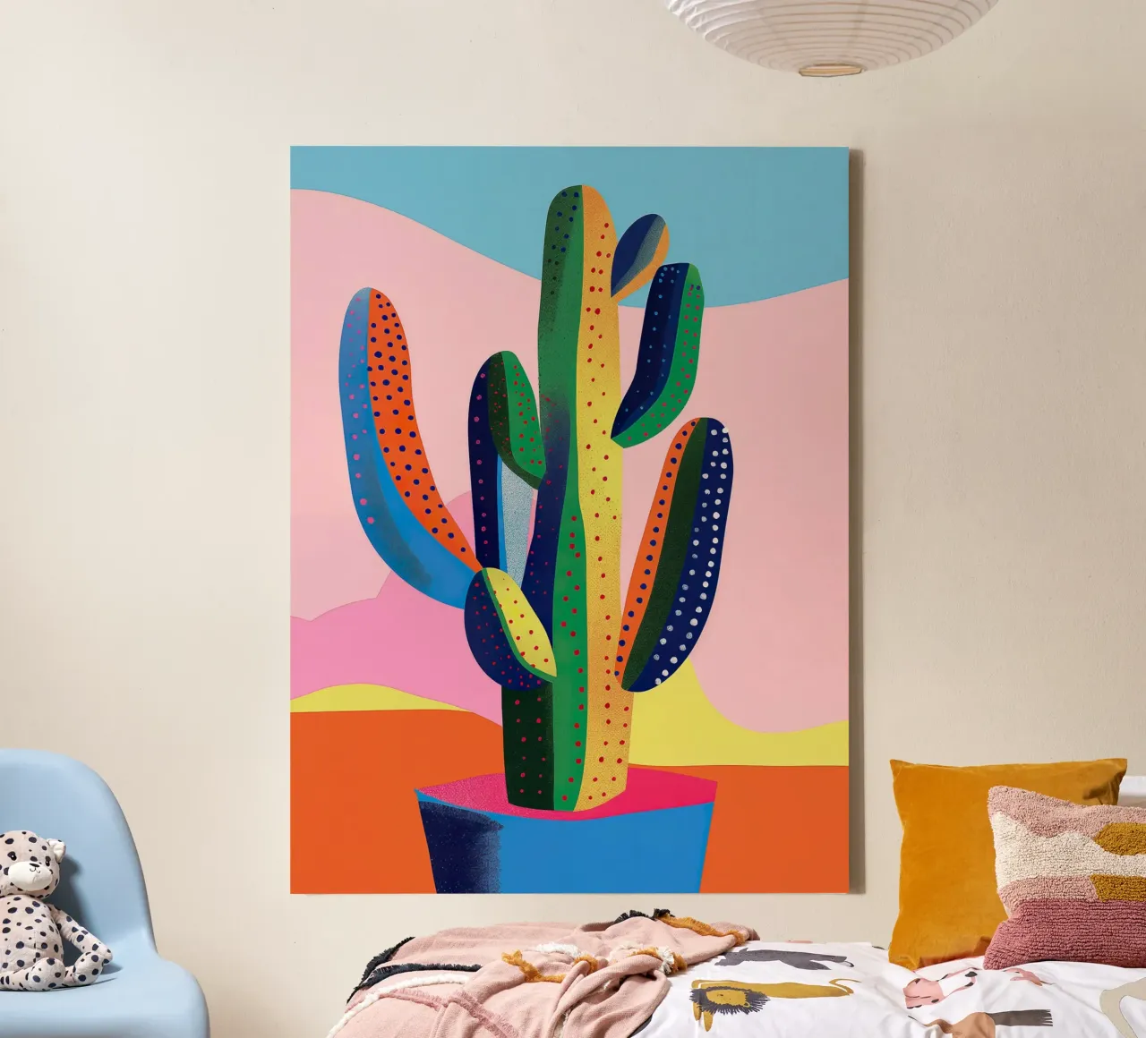 Simple Decorative Cactus tela con Cornice a cassetta da Leonard Barreiro