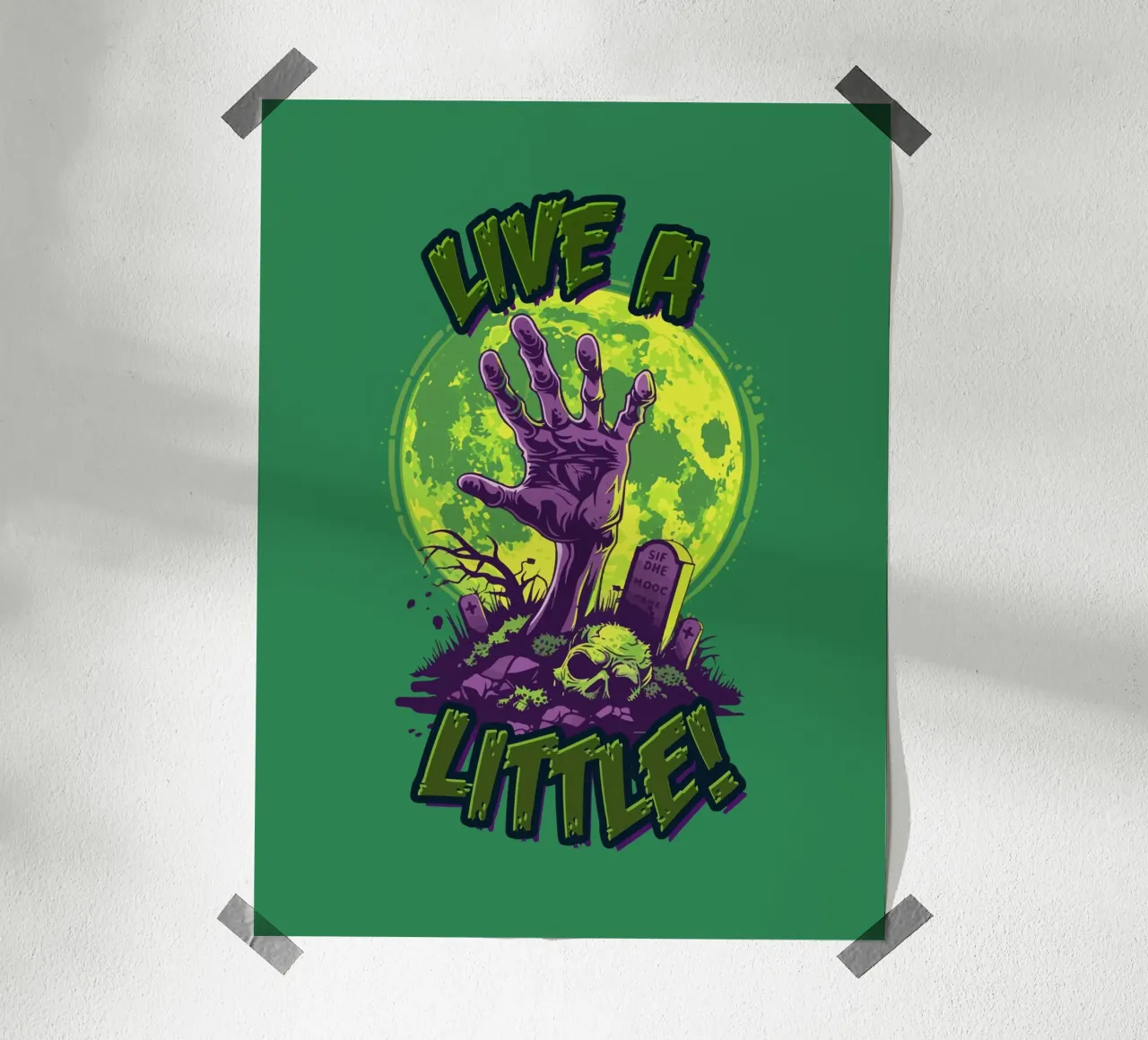 Live a Little poster with aluminum frame by Too Graphic