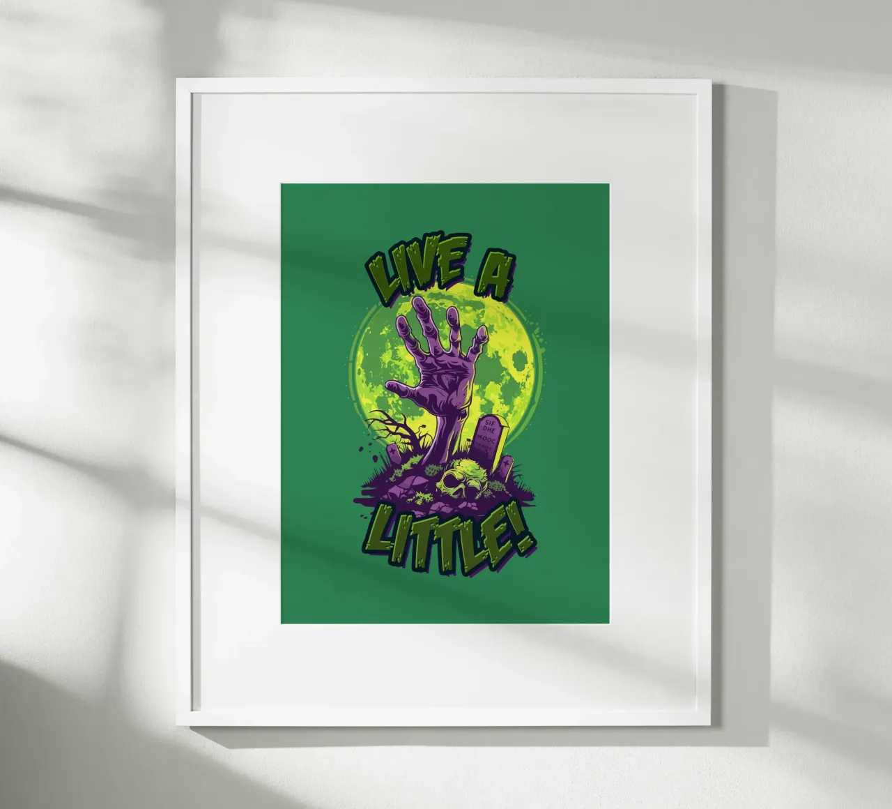 Live a Little poster with aluminum frame by Too Graphic