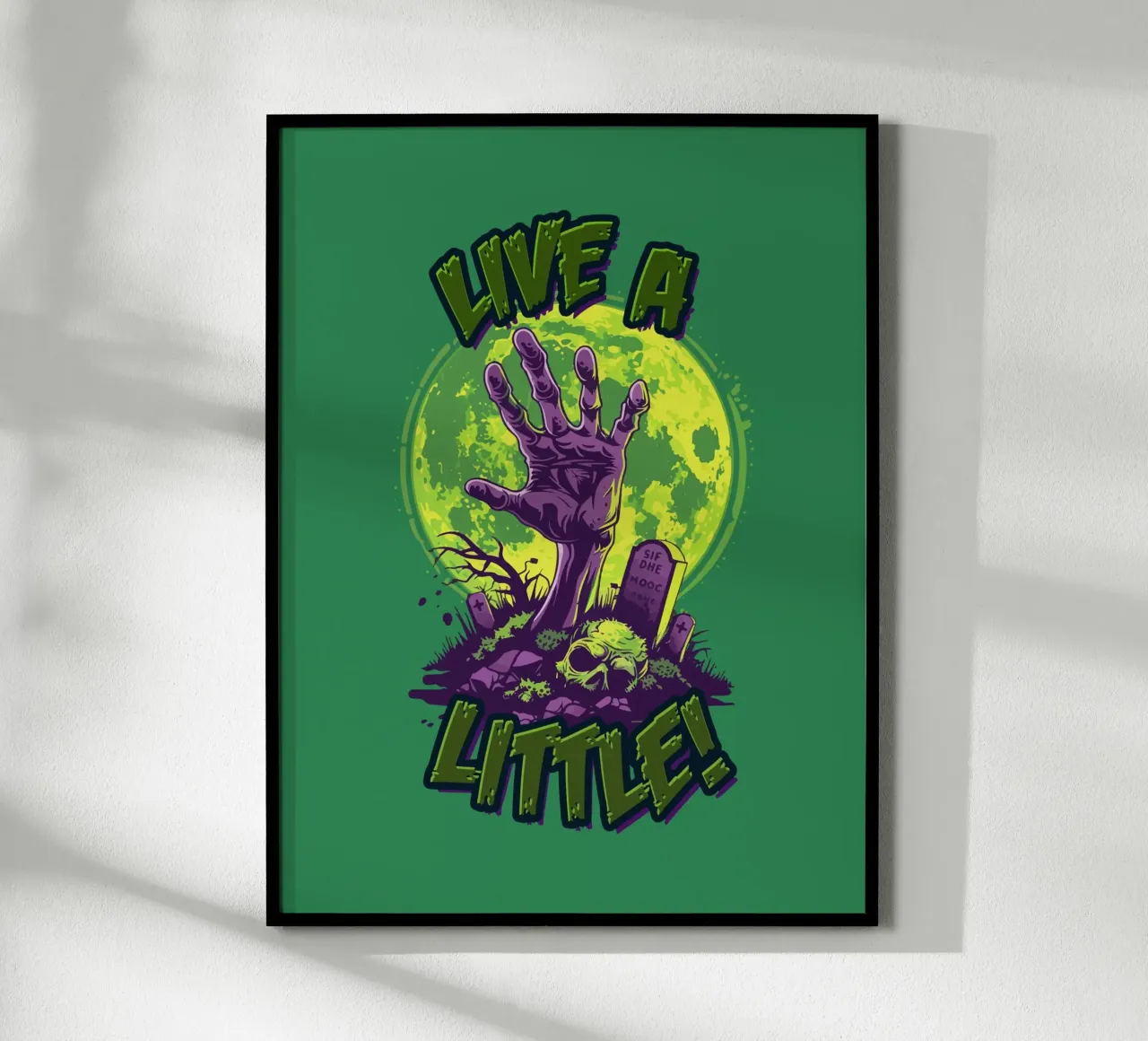 Live a Little poster with aluminum frame by Too Graphic
