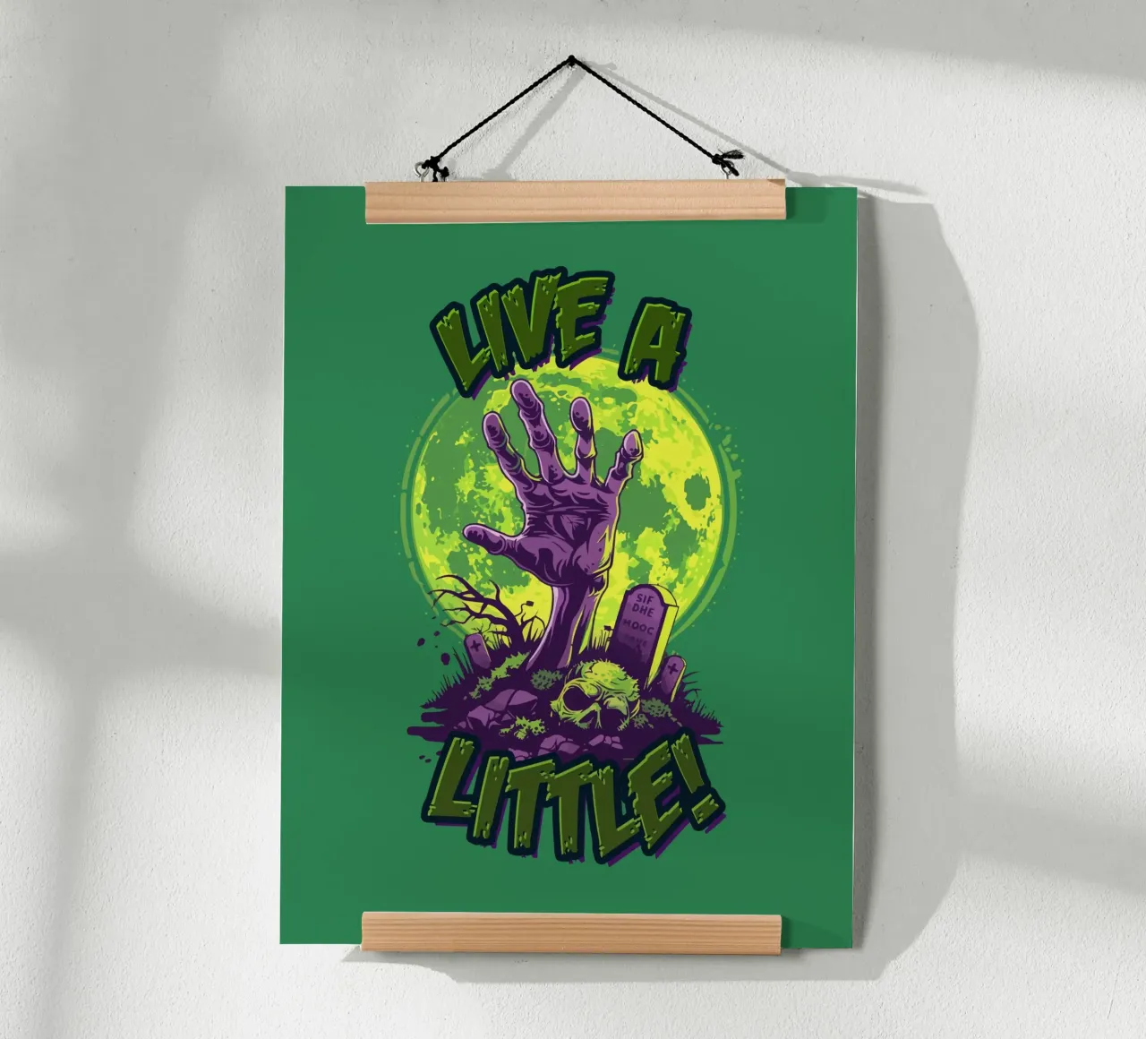 Live a Little poster with aluminum frame by Too Graphic