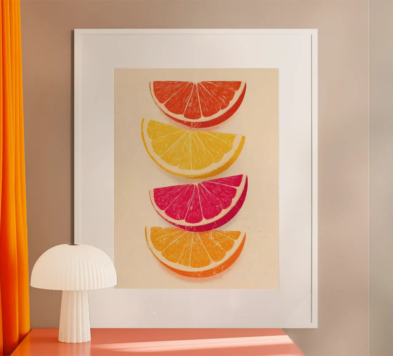 The Slices poster con telaio in legno da Gypsy Galleria