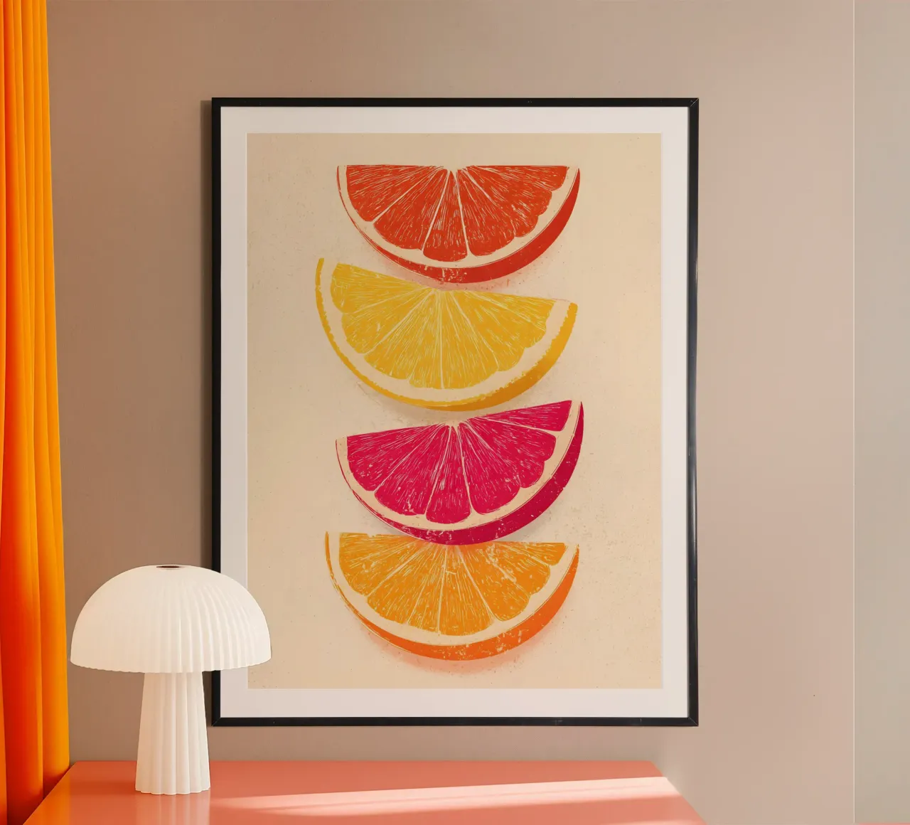 The Slices poster con telaio in legno da Gypsy Galleria