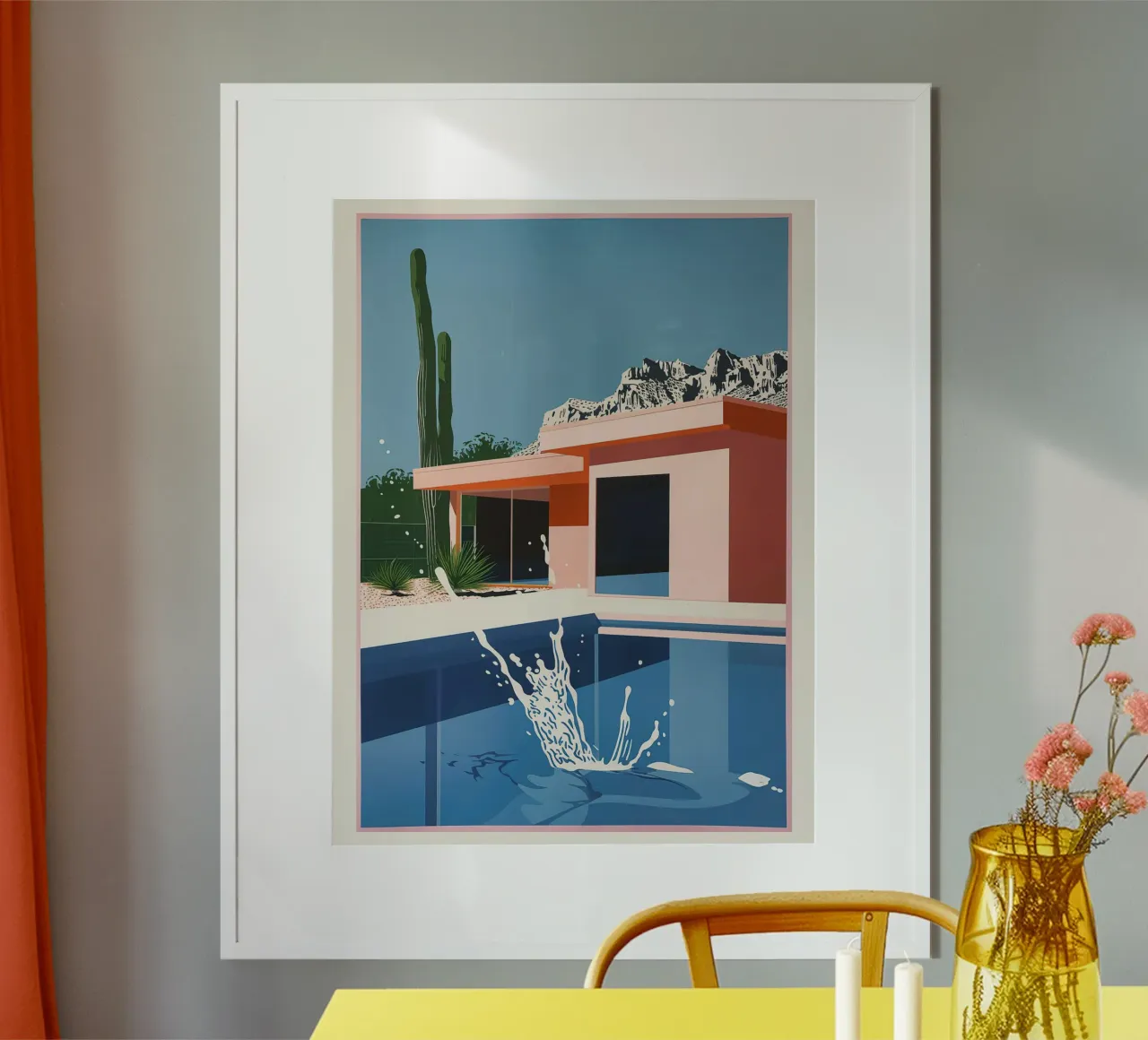 Splash in Pool poster con telaio in plastica da Leonard Barreiro