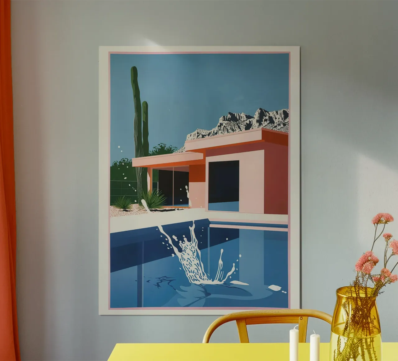 Splash in Pool poster con telaio in plastica da Leonard Barreiro