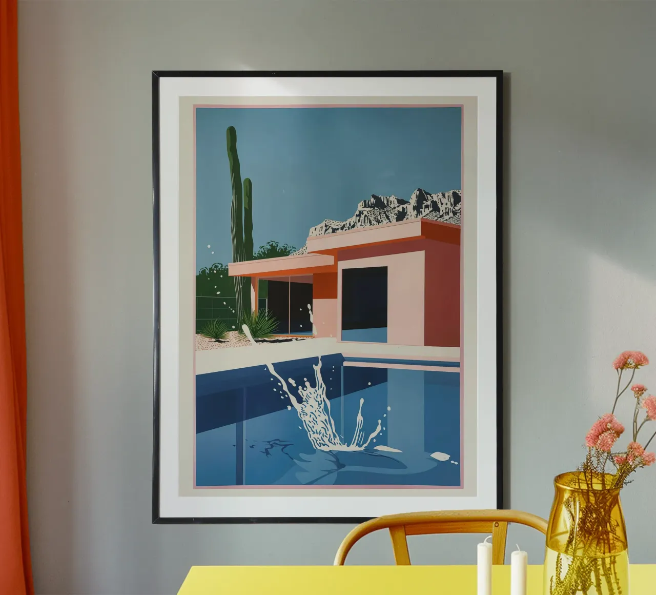 Splash in Pool poster con telaio in plastica da Leonard Barreiro