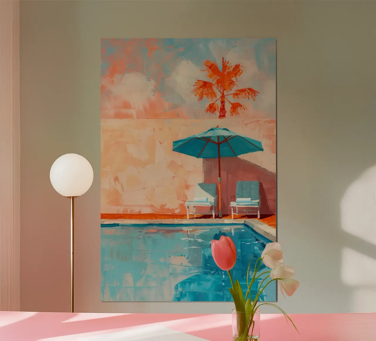 Sunset Serenity poster con telaio in legno da Mosaic Dialogue