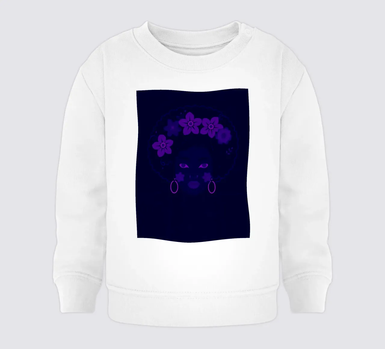 Ritratto di donna con afro e fiori felpa neonato da DesignDoodle