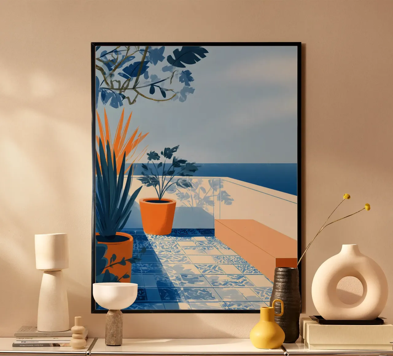 Mediterranean Minimalism poster con telaio in alluminio da Gypsy Galleria