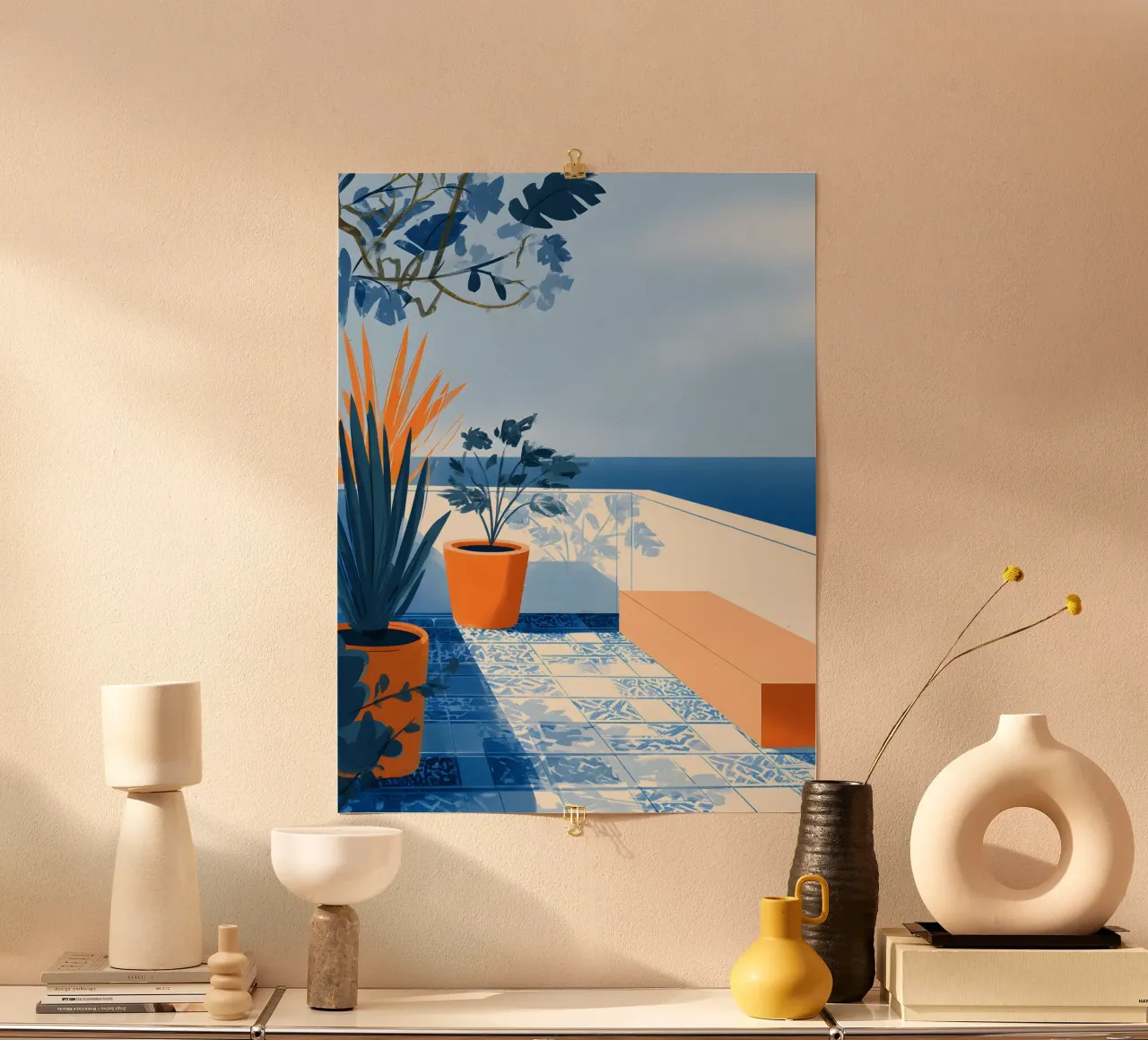 Mediterranean Minimalism poster con telaio in alluminio da Gypsy Galleria