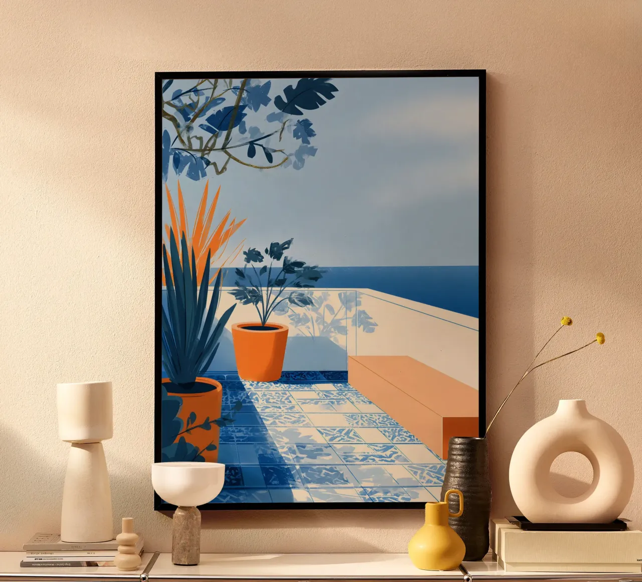 Mediterranean Minimalism poster con telaio in alluminio da Gypsy Galleria