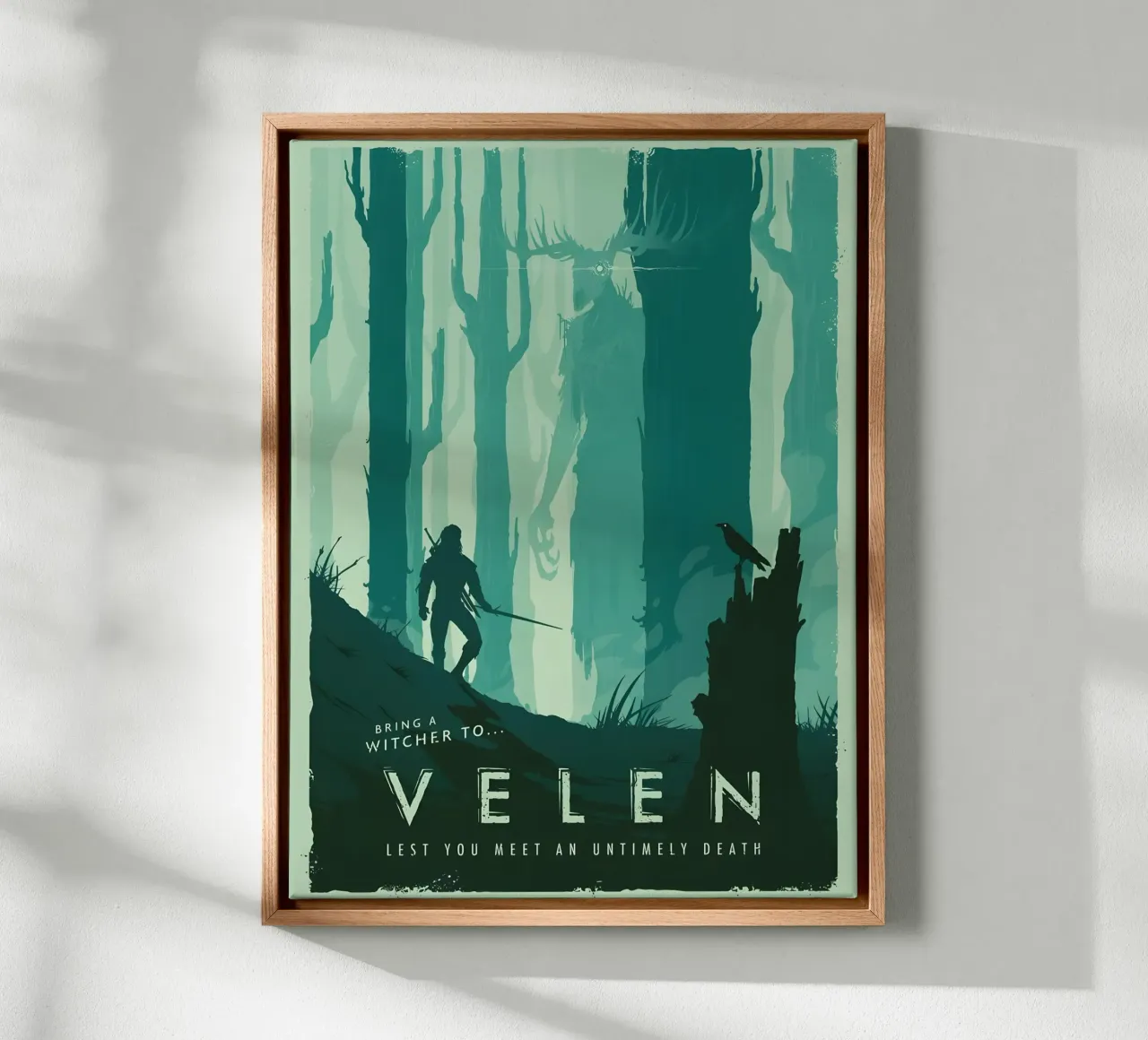 Bring A Witcher To Velen tela con Cornice a cassetta da Robert Hoff