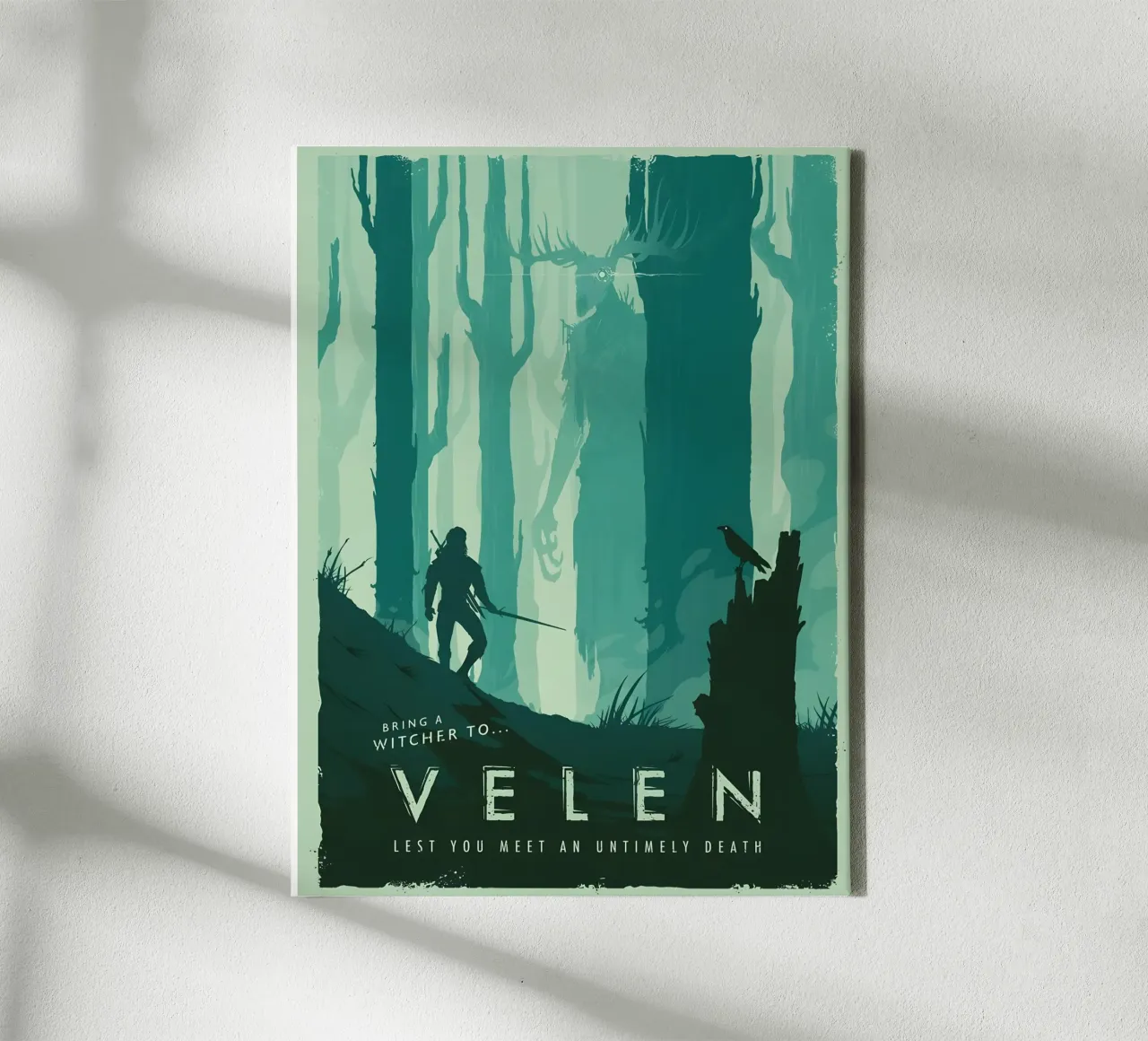 Bring A Witcher To Velen tela con Cornice a cassetta da Robert Hoff