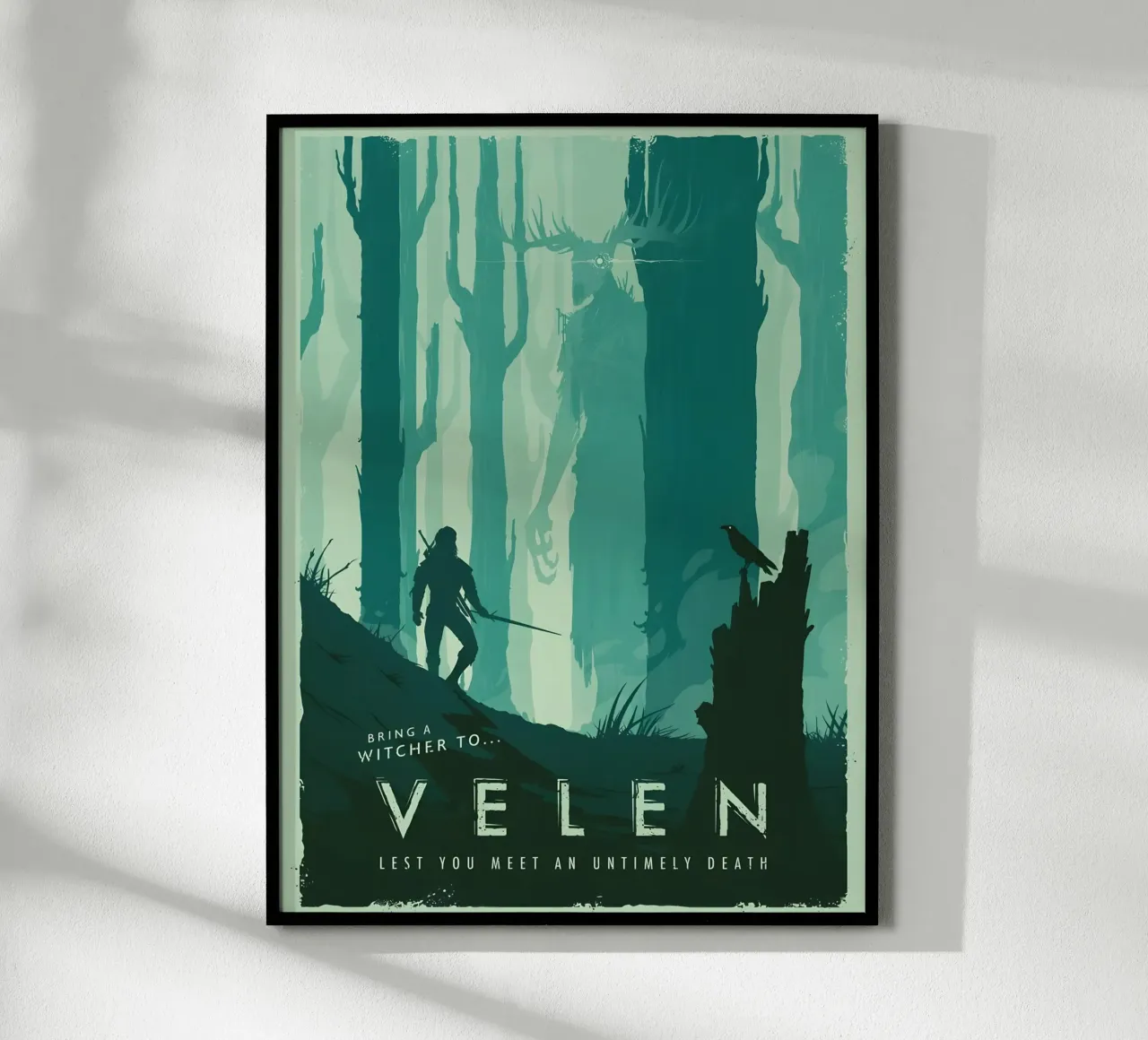 Bring A Witcher To Velen poster con telaio in alluminio da Robert Hoff