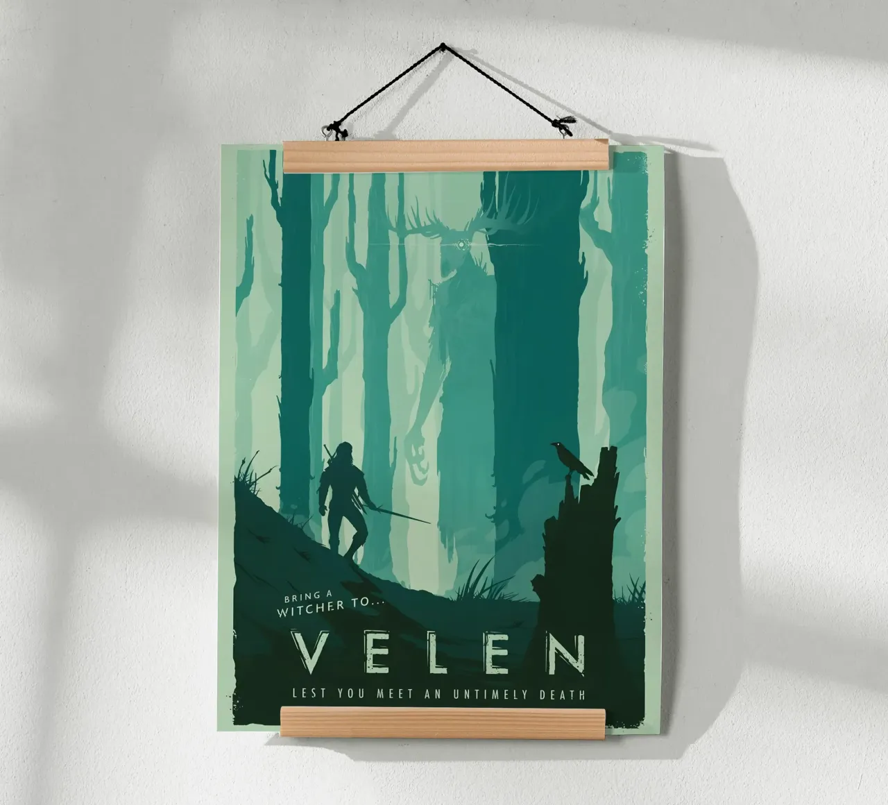 Bring A Witcher To Velen poster con telaio in alluminio da Robert Hoff
