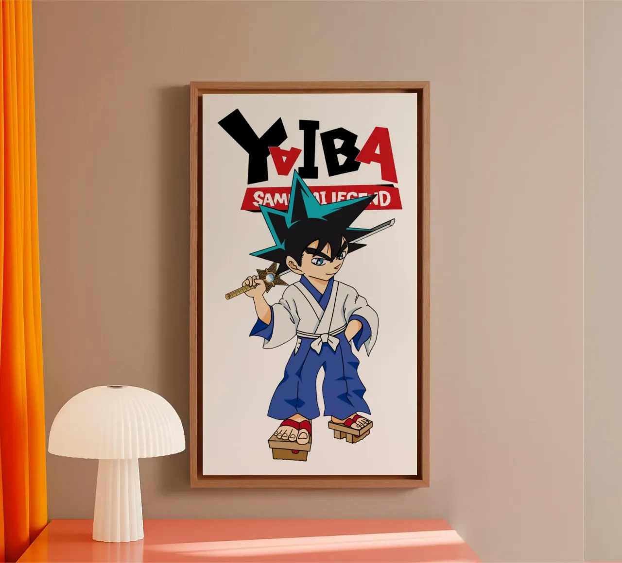 Combattente - Yaiba Kurogane tela con Cornice a cassetta da https://www.juniqe.com/uk/shop/Henndraws