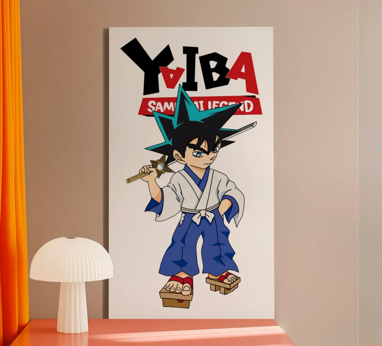 Combattente - Yaiba Kurogane tela con Cornice a cassetta da https://www.juniqe.com/uk/shop/Henndraws