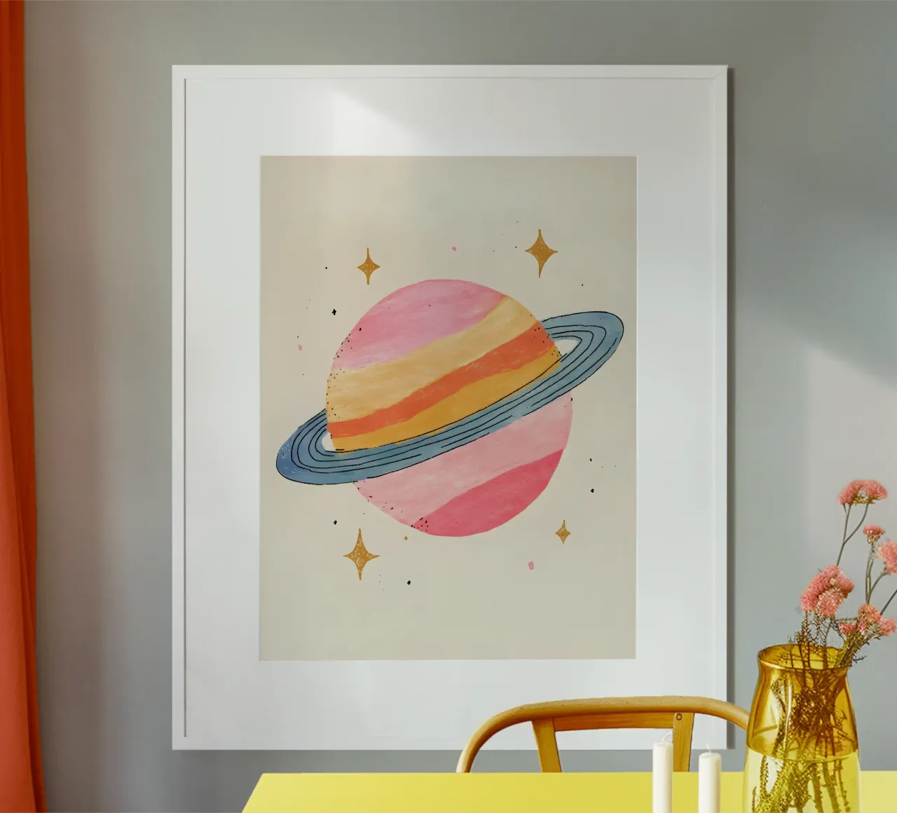 Saturnus poster con telaio in alluminio da Gypsy Galleria