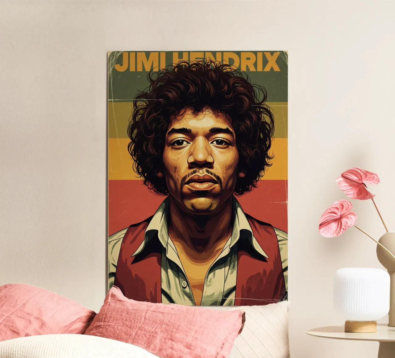 Jimi Hendrix - Vintage #1 poster con telaio in plastica da Lembayung art