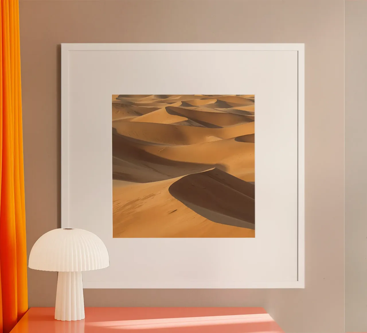 Paesaggio delle dune di sabbia poster con telaio in plastica da DesignDoodle