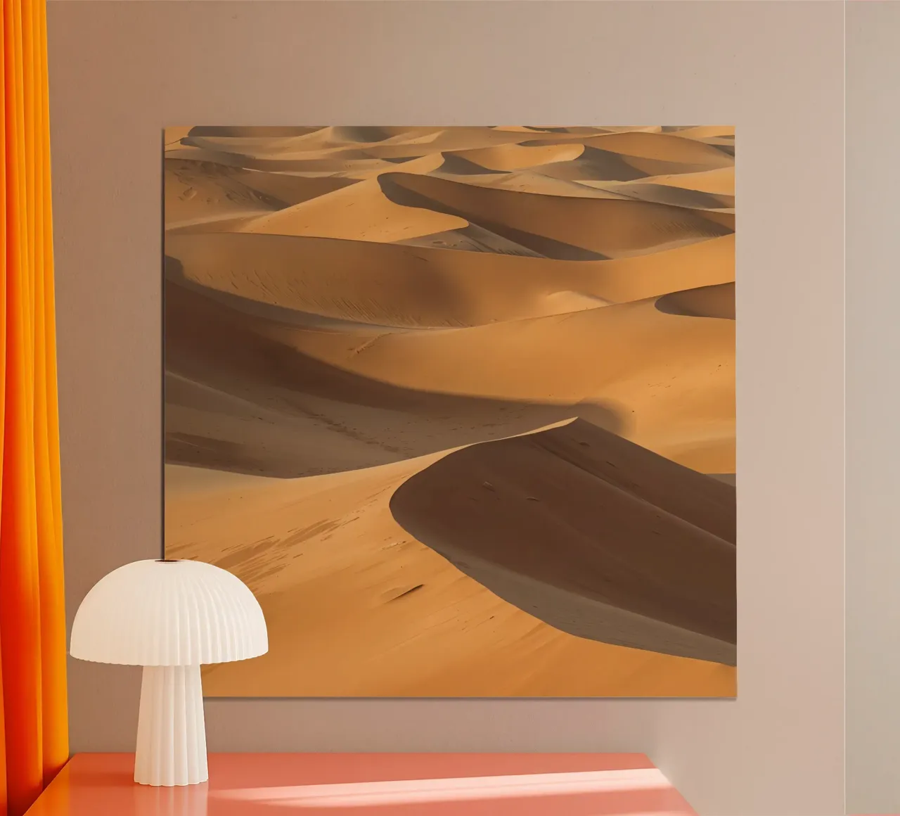 Paesaggio delle dune di sabbia poster con telaio in plastica da DesignDoodle