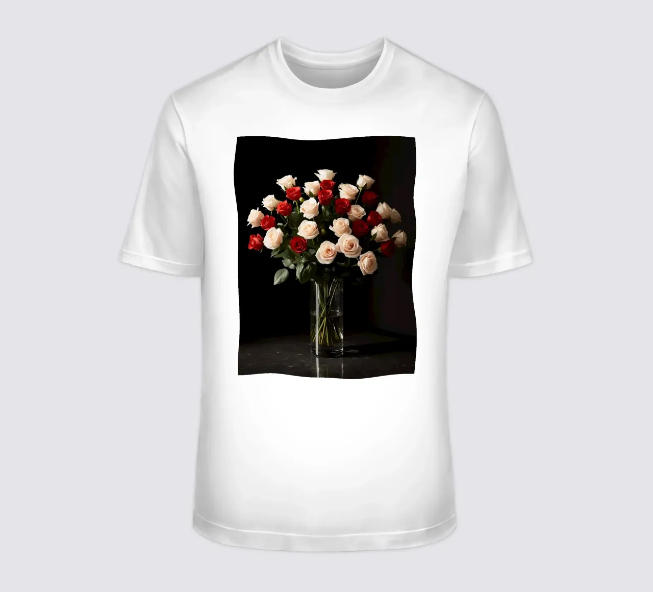 Rose in vaso rosso rosa in vetro trasparente t-shirt da DesignDoodle
