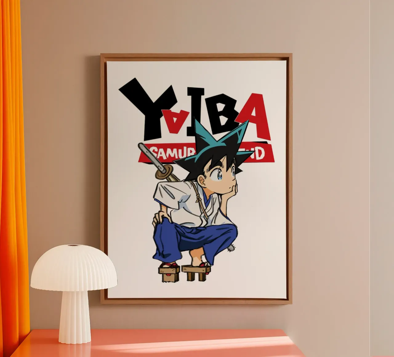 LOL Scene - Yaiba Kurogane tela con Cornice a cassetta da https://www.juniqe.com/uk/shop/Henndraws