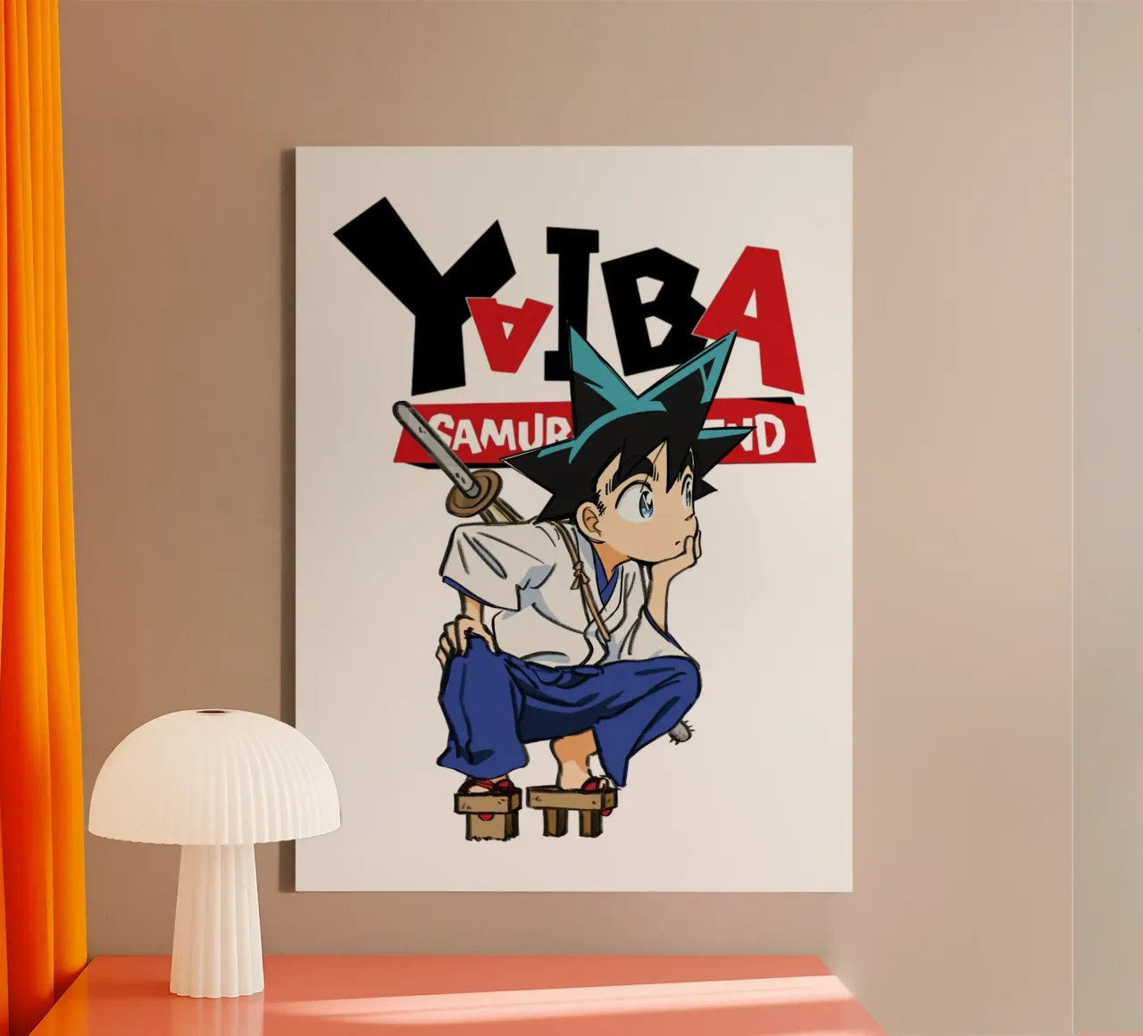 LOL Scene - Yaiba Kurogane tela con Cornice a cassetta da https://www.juniqe.com/uk/shop/Henndraws