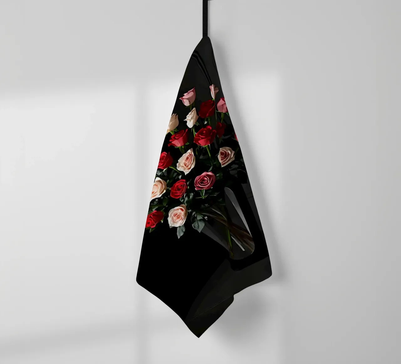 Bouquet de roses dans un vase sur une table torchon de DesignDoodle