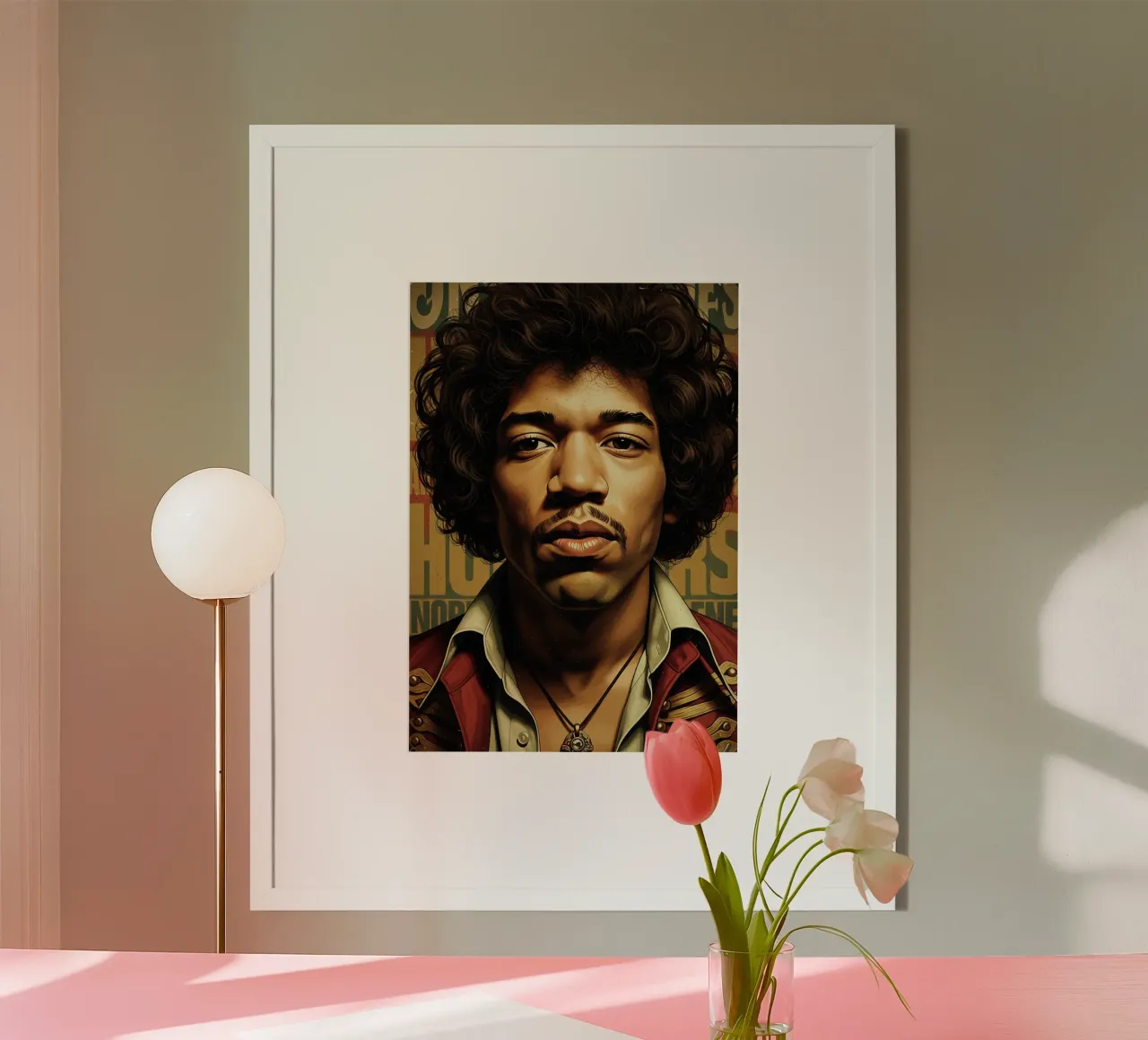 Jimi Hendrix - Vintage #2 poster con telaio in plastica da Lembayung art