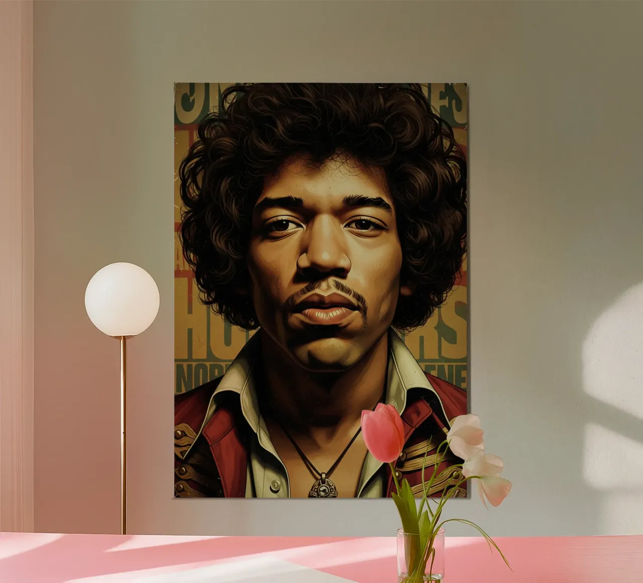 Jimi Hendrix - Vintage #2 poster con telaio in plastica da Lembayung art