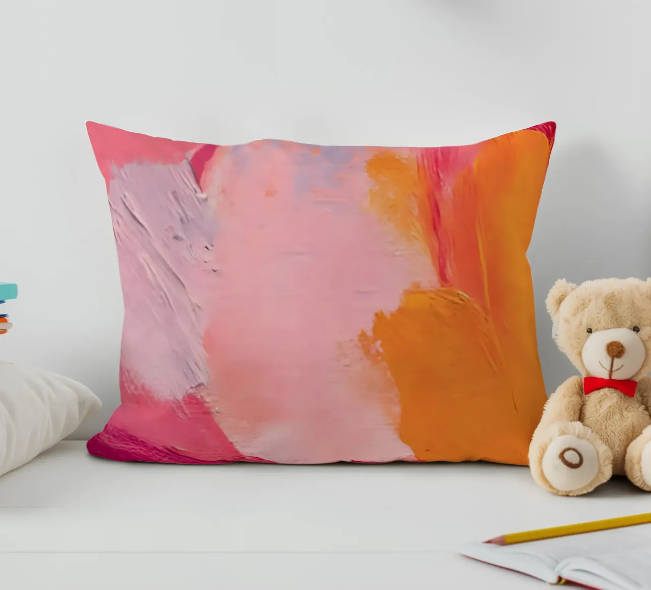 Pink and Orange Abstract cuscino da Gypsy Galleria