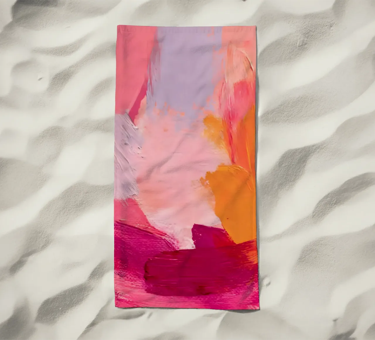 Pink and Orange Abstract telo mare da Gypsy Galleria
