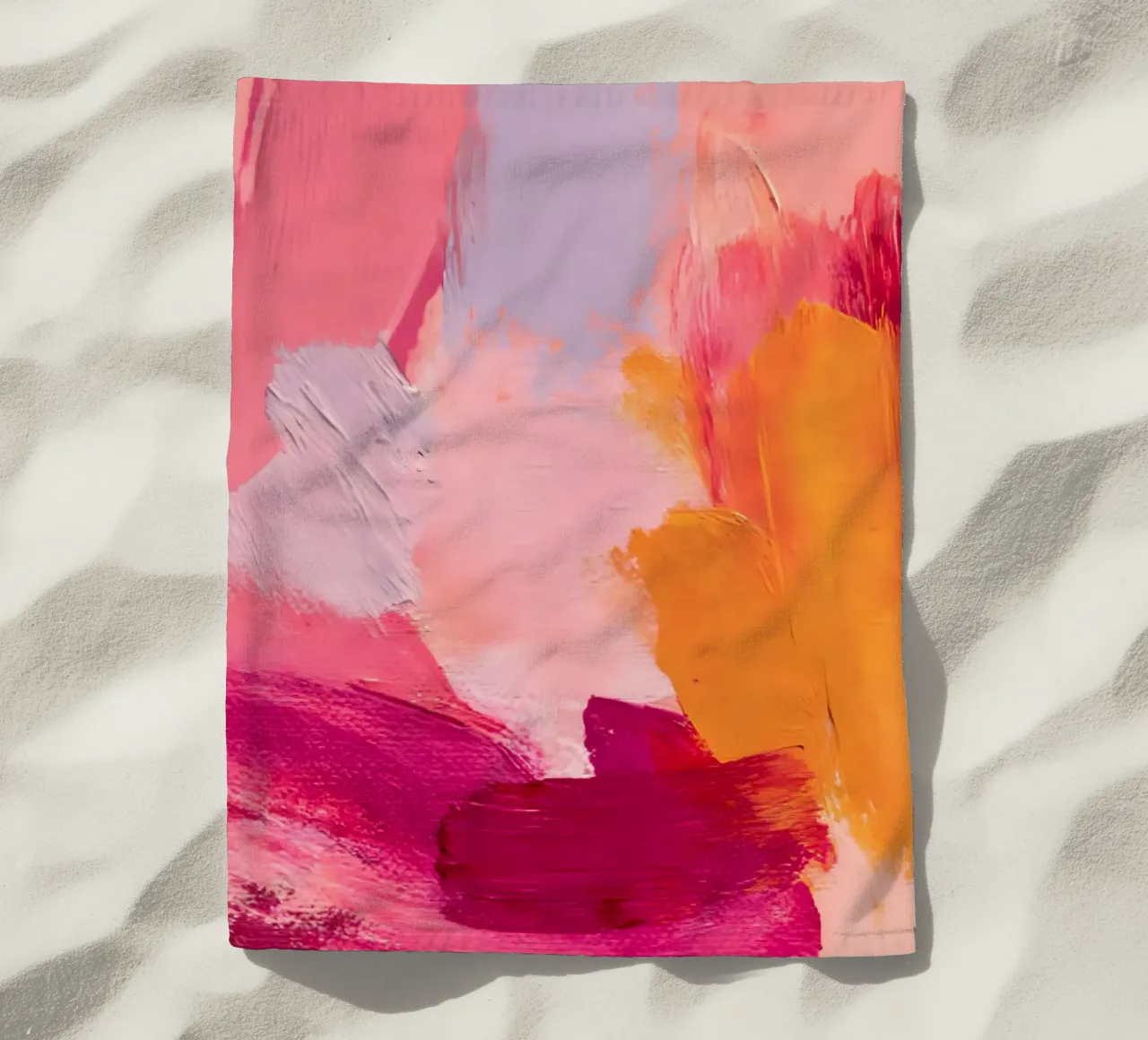 Pink and Orange Abstract telo mare da Gypsy Galleria