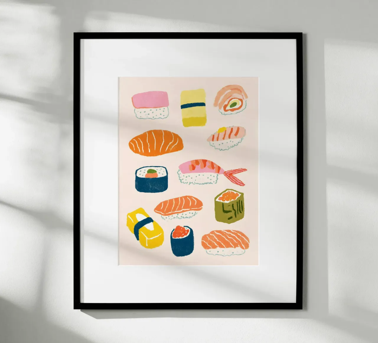 The Sushi Collection poster con telaio in legno da Gypsy Galleria