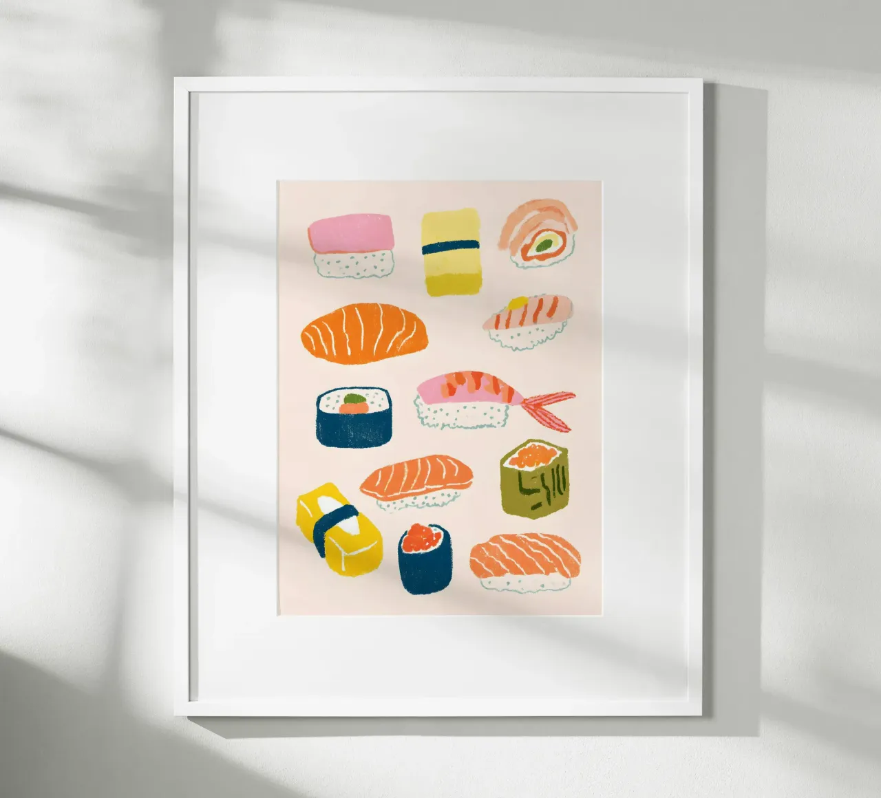 The Sushi Collection poster con telaio in legno da Gypsy Galleria