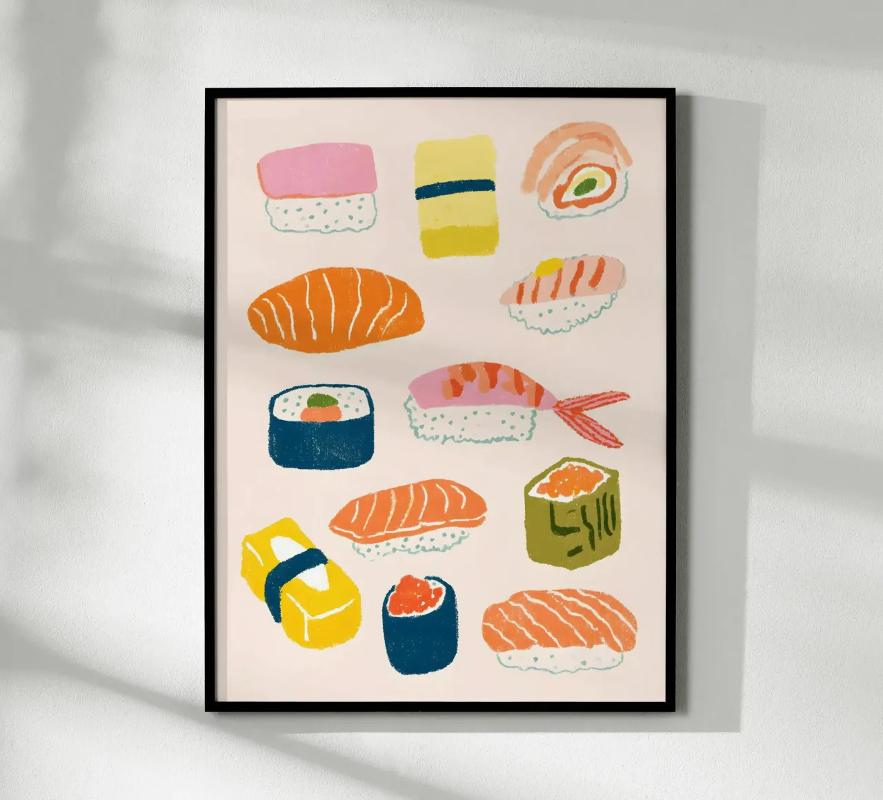 The Sushi Collection poster con telaio in legno da Gypsy Galleria