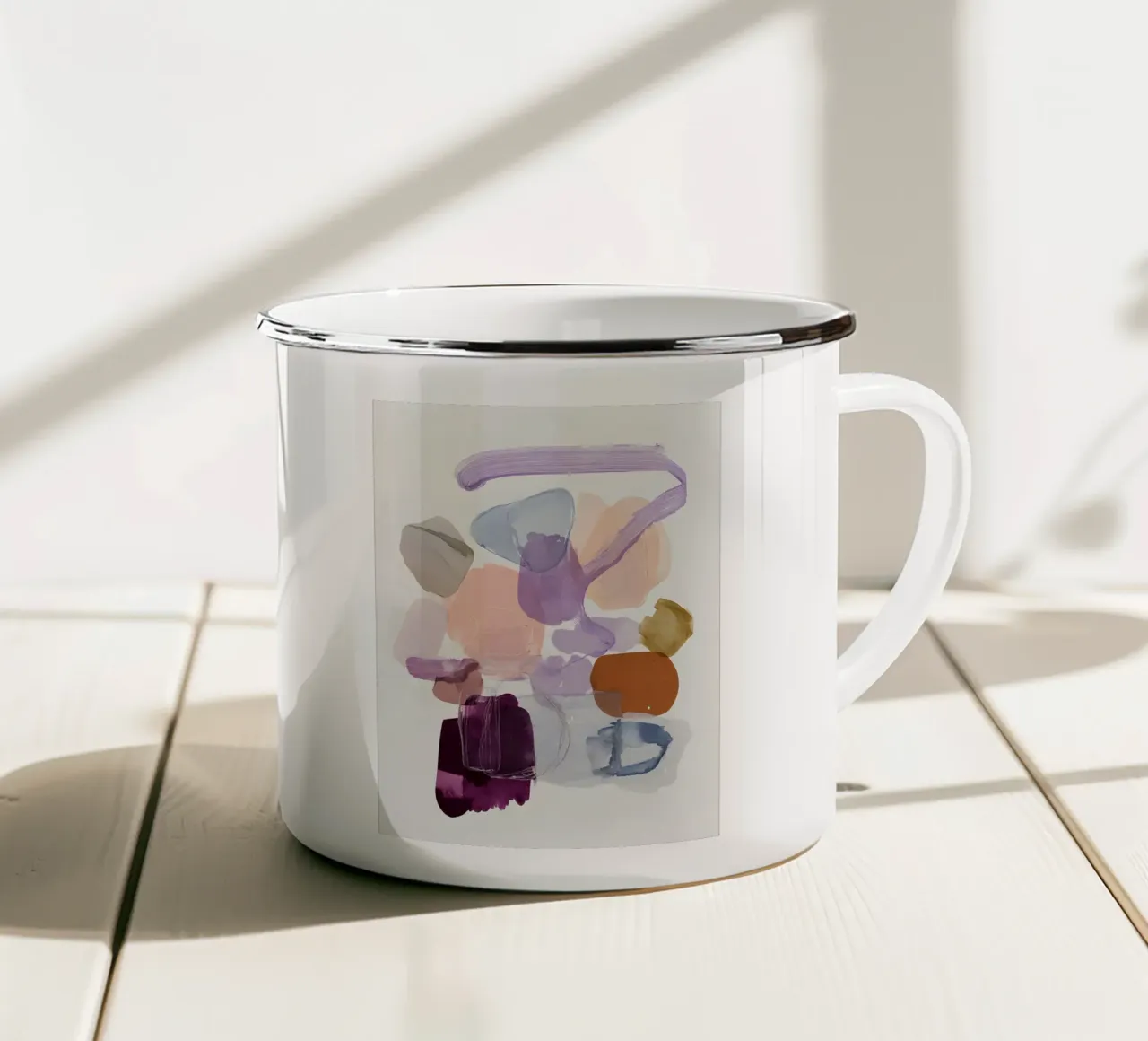 Elegant Purple Forms tazza in smalto da Gypsy Galleria