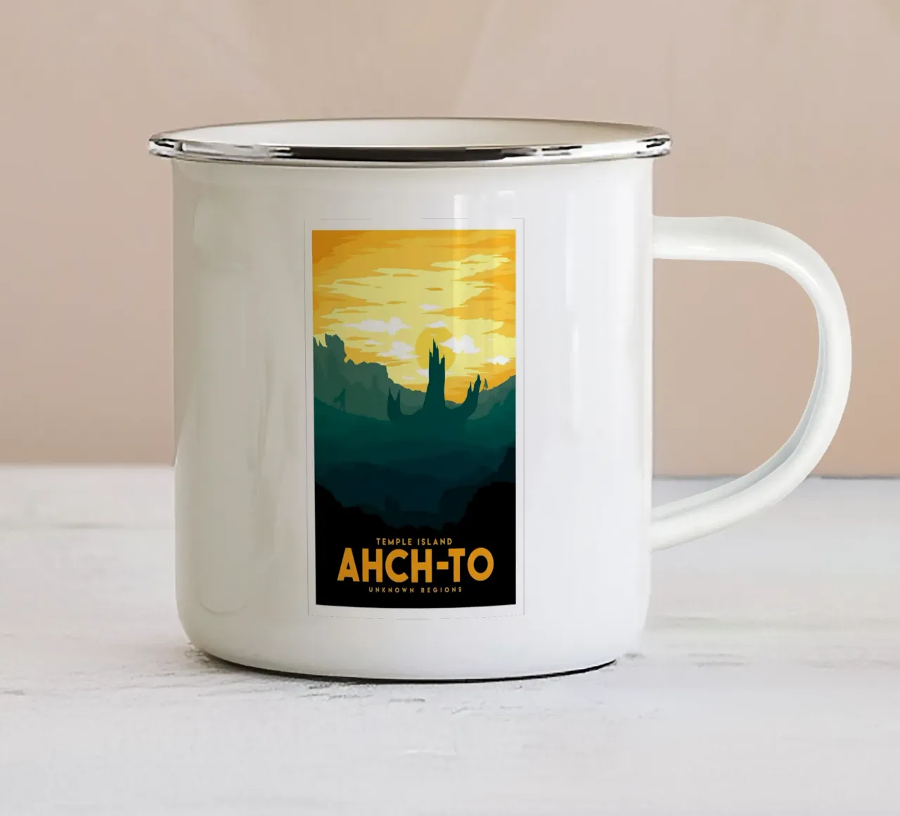 Temple Island Ahch-to Unknown Regions tazza in smalto da Robert Hoff