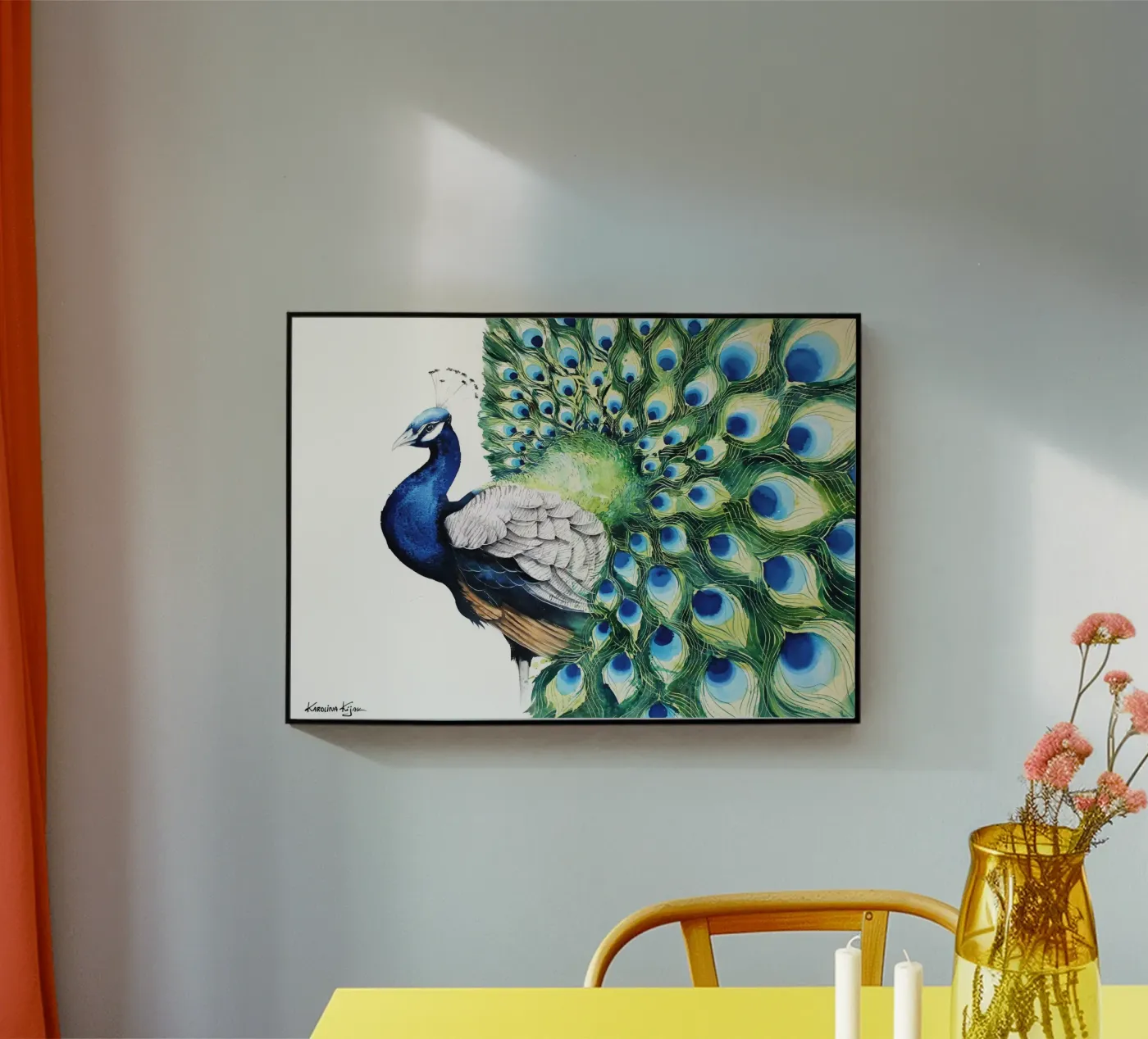 Peacock acryl van Karolina Kijak