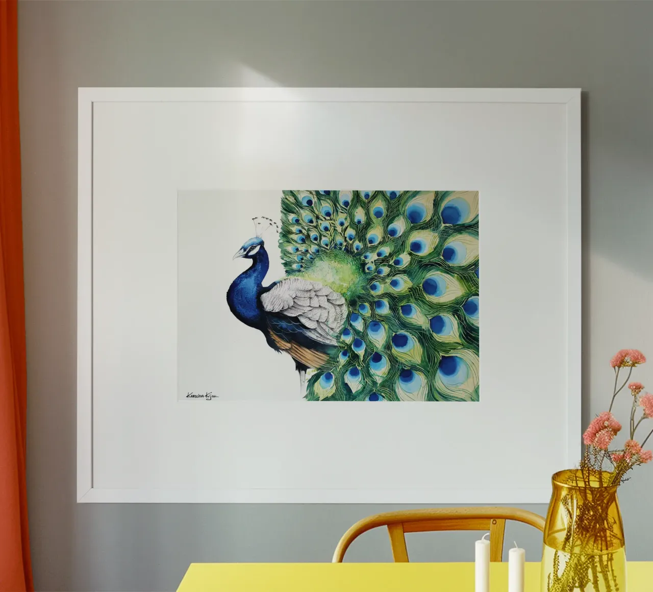 Peacock poster van Karolina Kijak