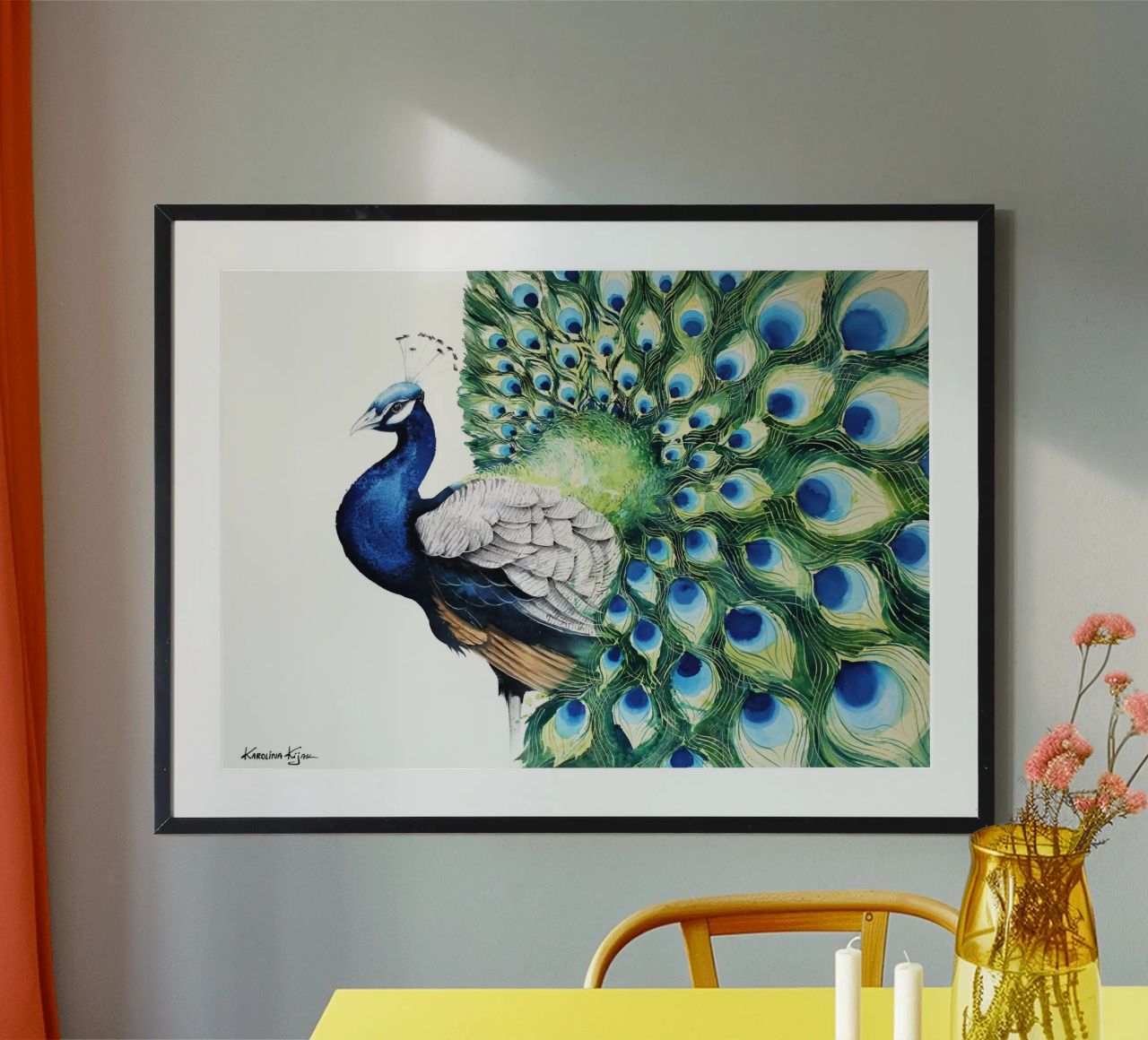 Peacock poster by Karolina Kijak