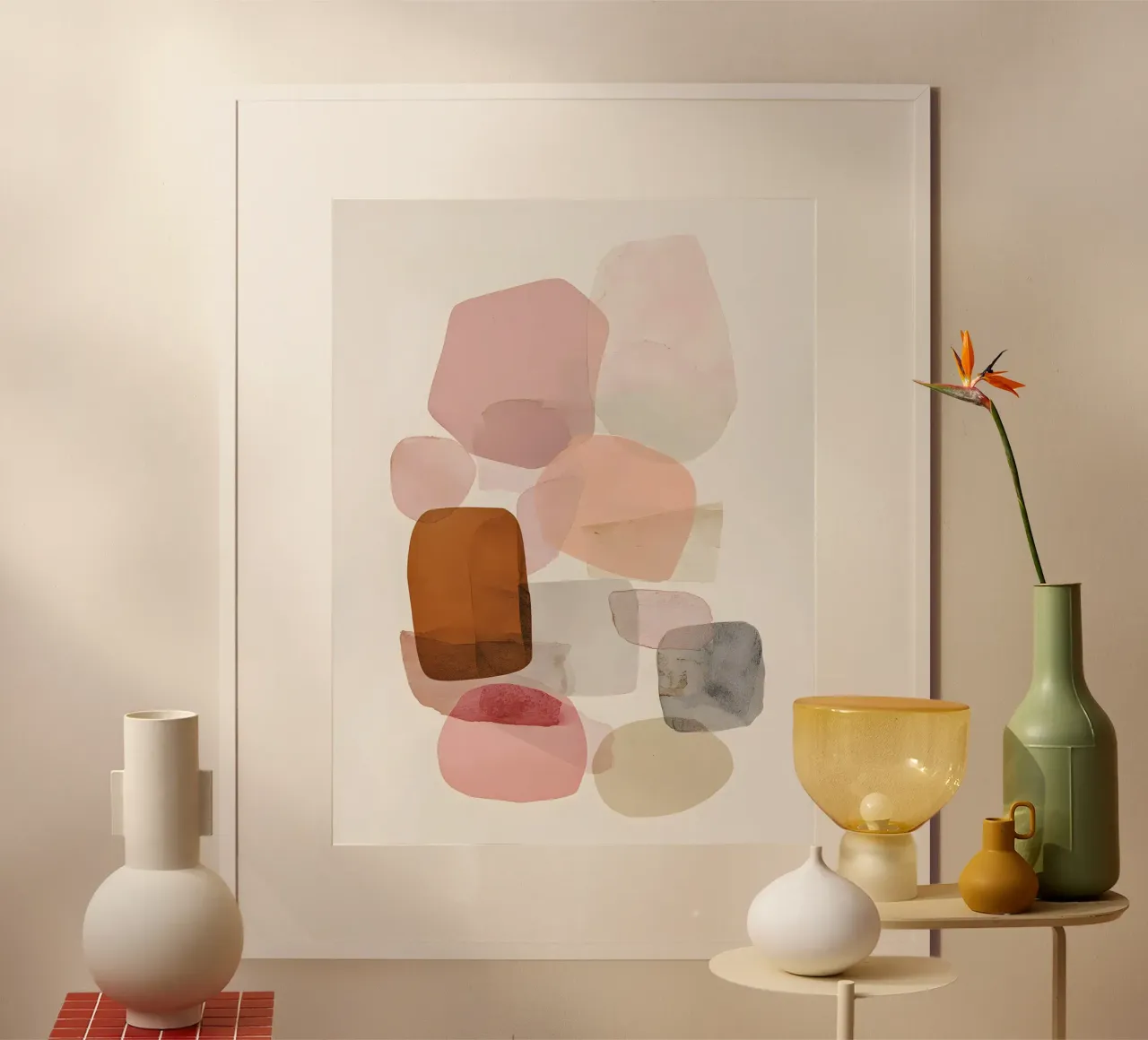 Pink Boho Minimalist poster con telaio in legno da Gypsy Galleria
