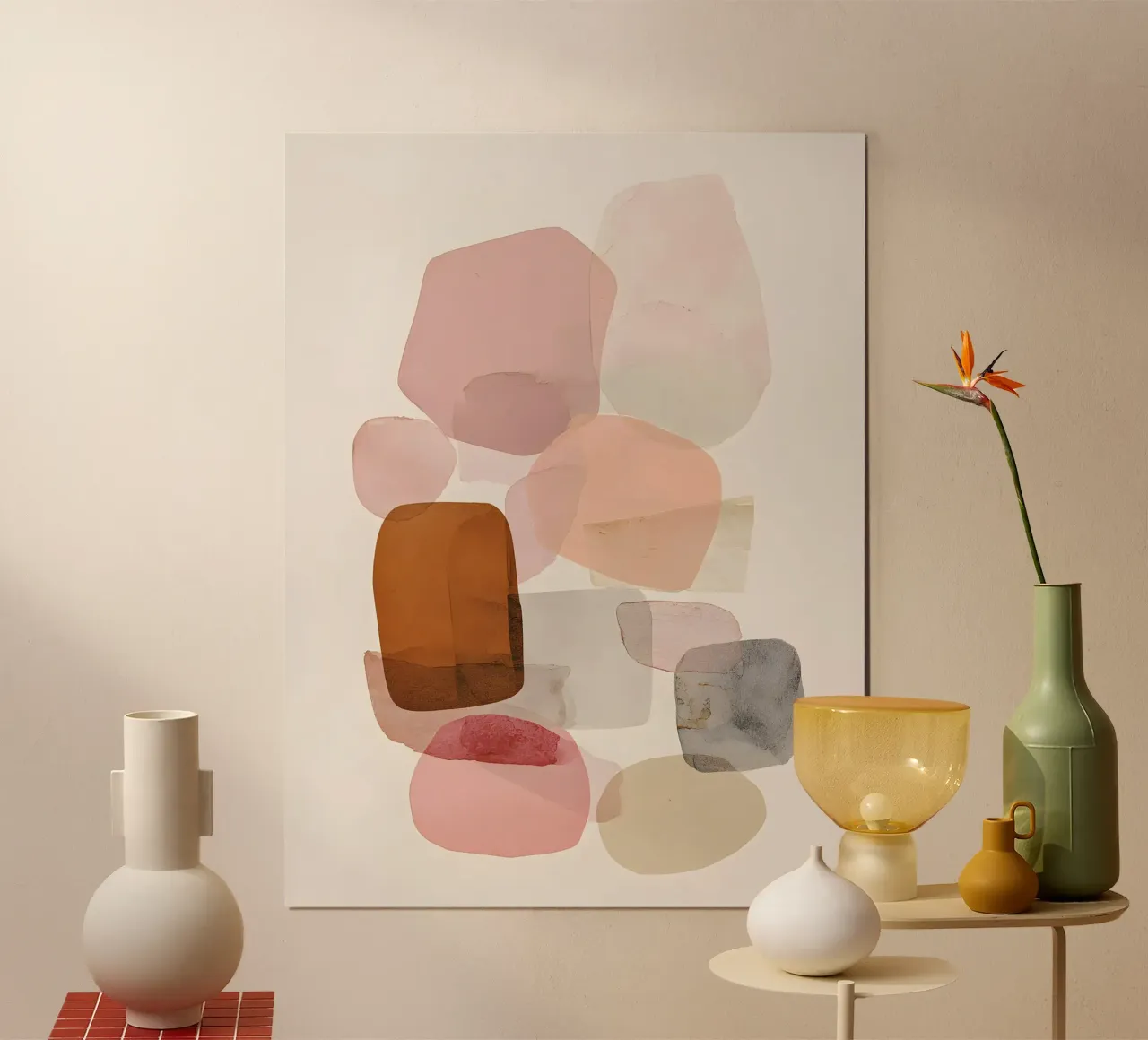 Pink Boho Minimalist poster con telaio in legno da Gypsy Galleria
