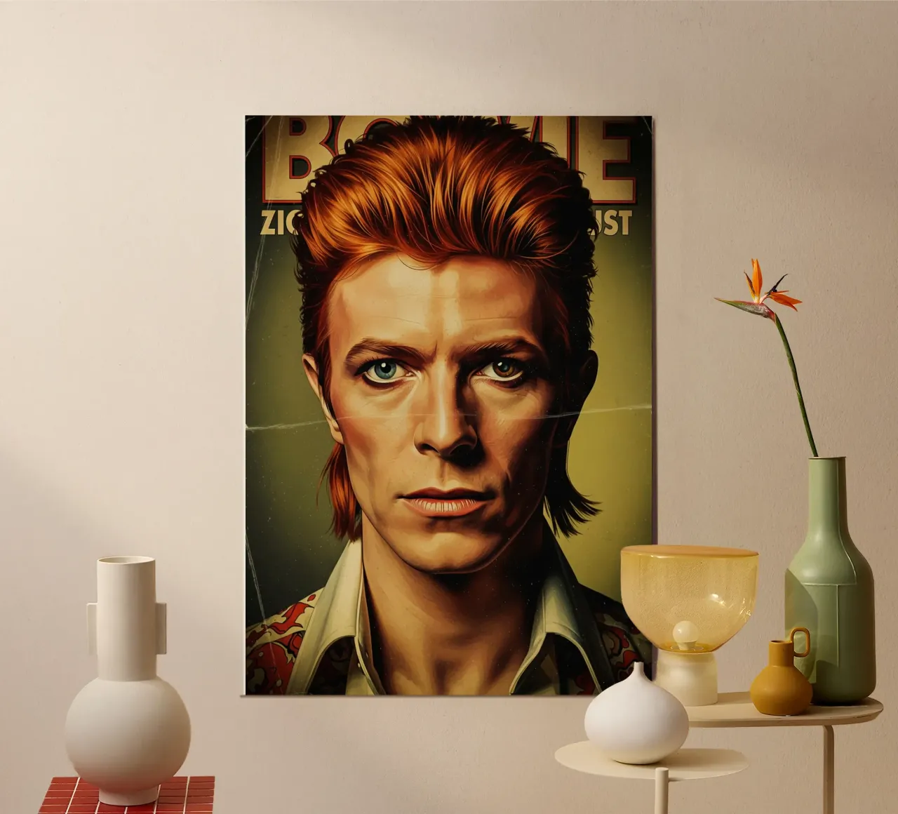David Bowie - Vintage #1 poster con telaio in legno da Lembayung art