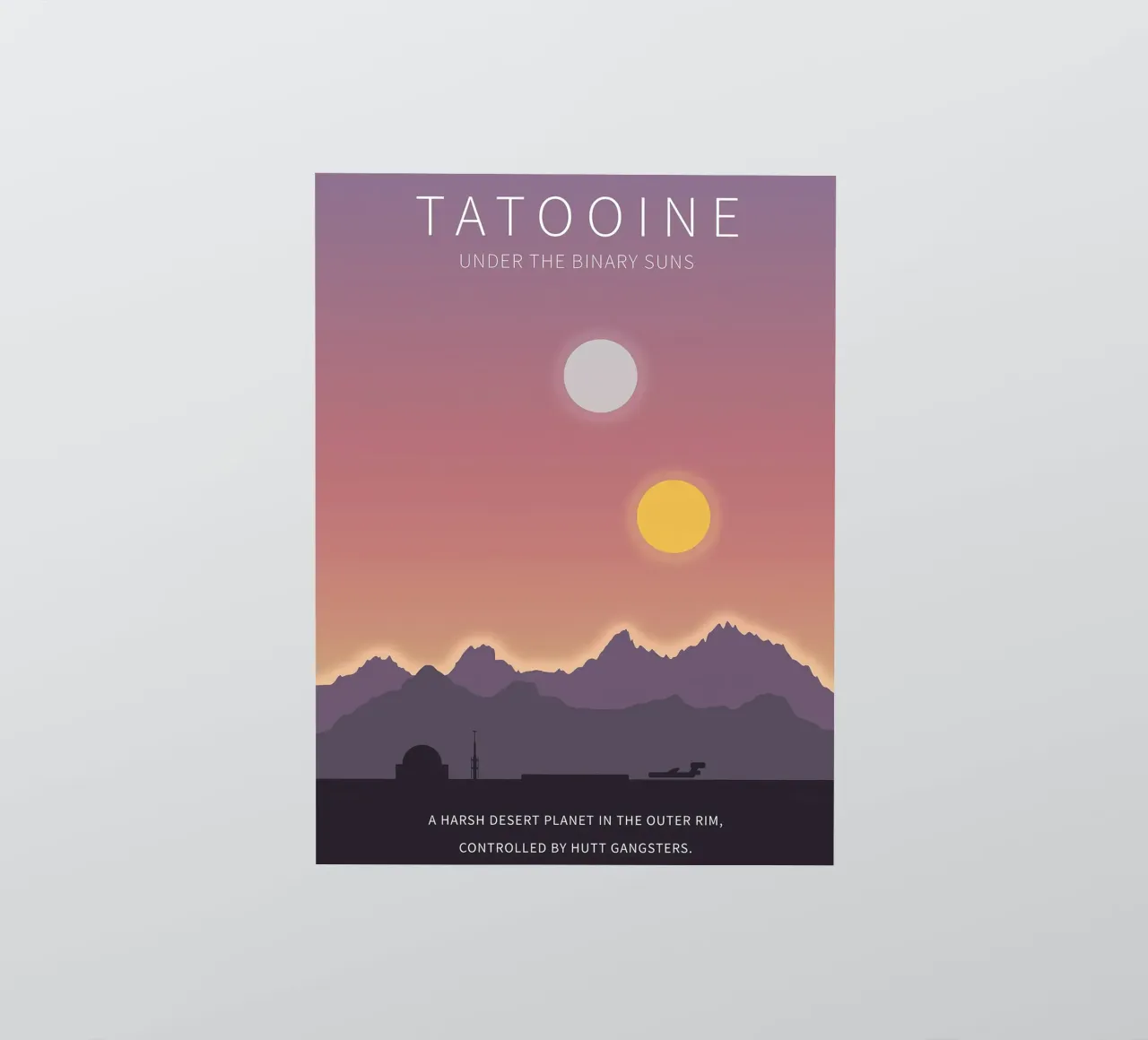 Tatooine Under The Binary Suns adesivo da Robert Hoff
