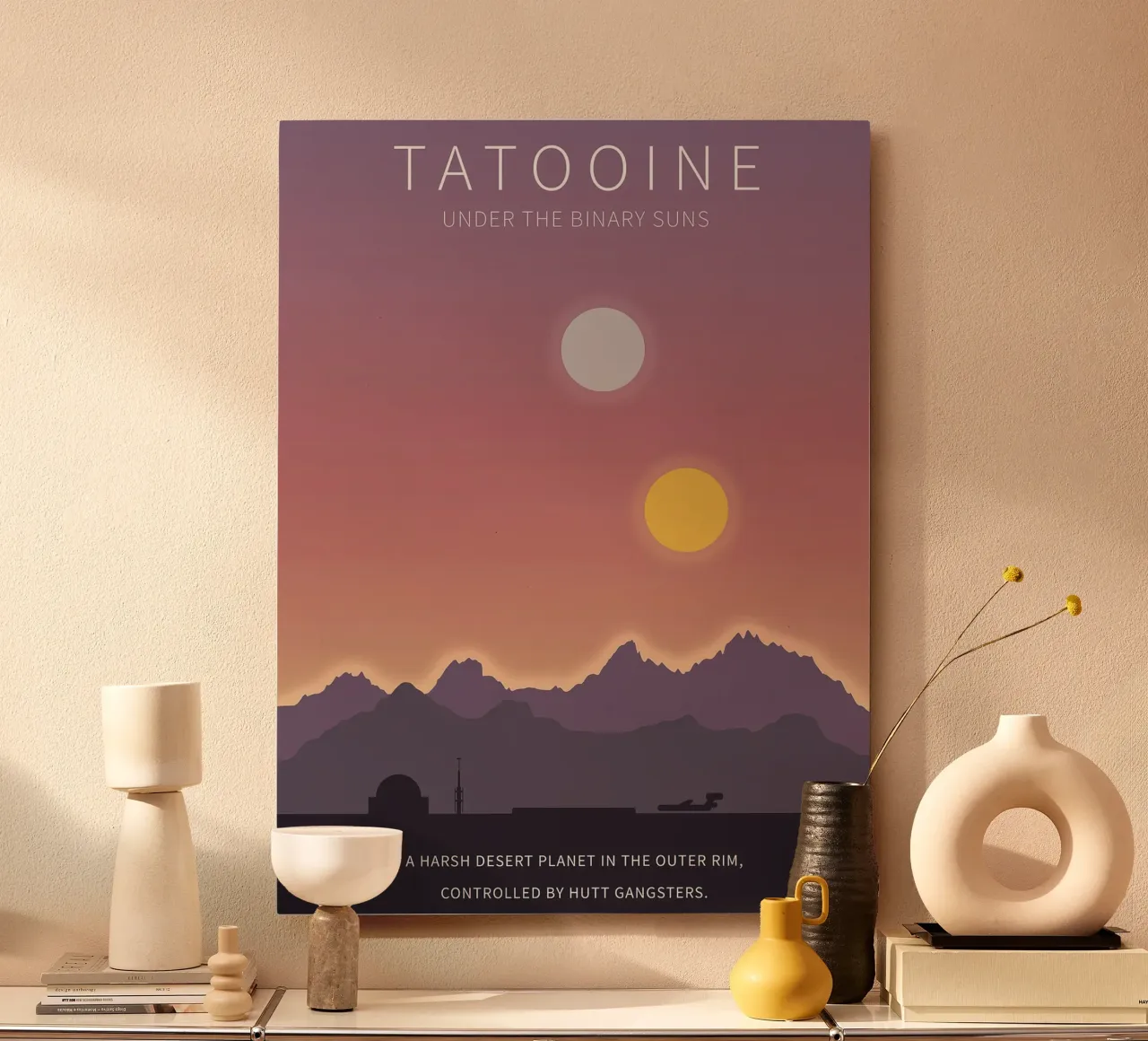 Tatooine Under The Binary Suns Alu-Dibond von Robert Hoff