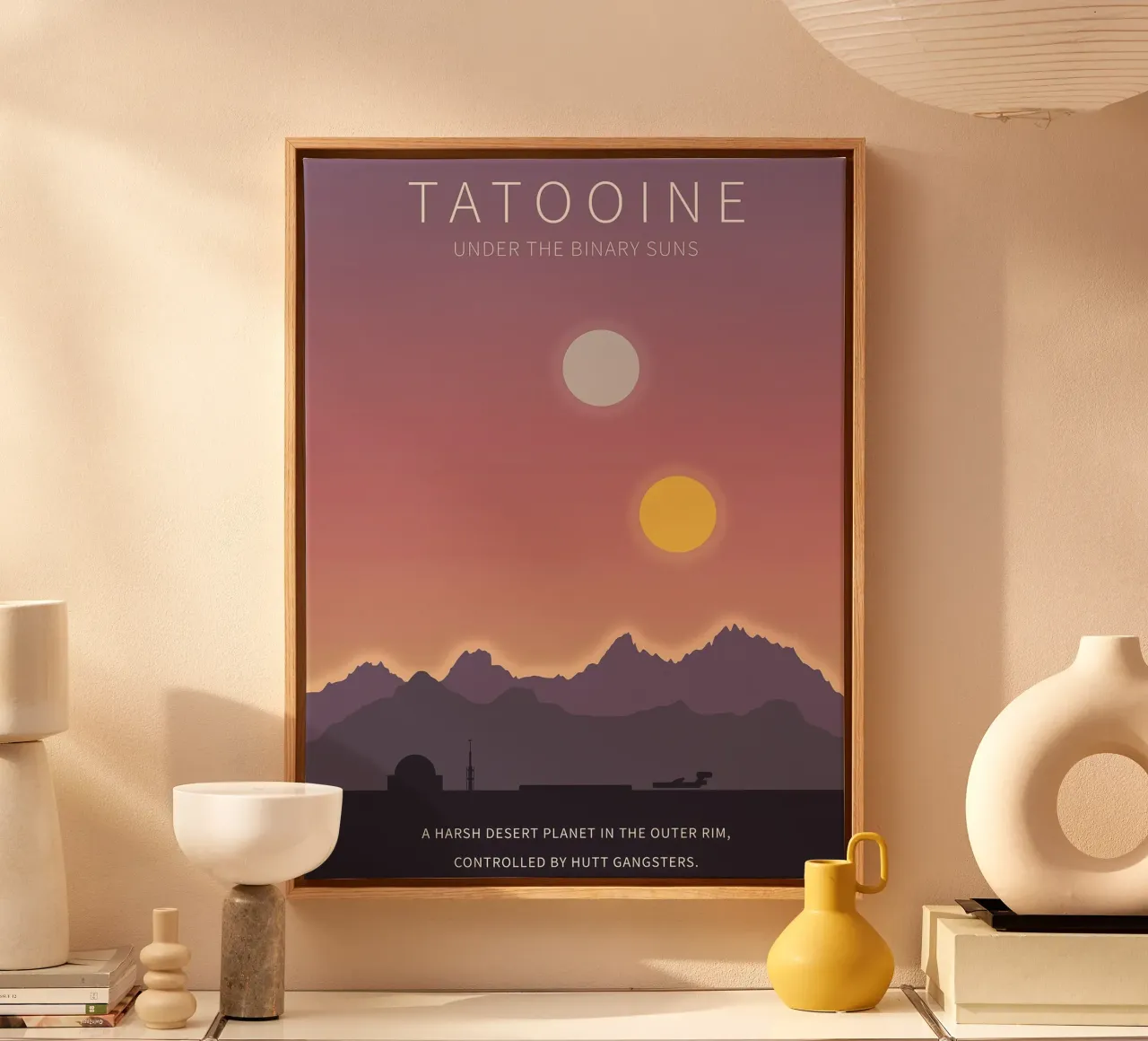 Tatooine Under The Binary Suns canvas met Baklijst van Robert Hoff