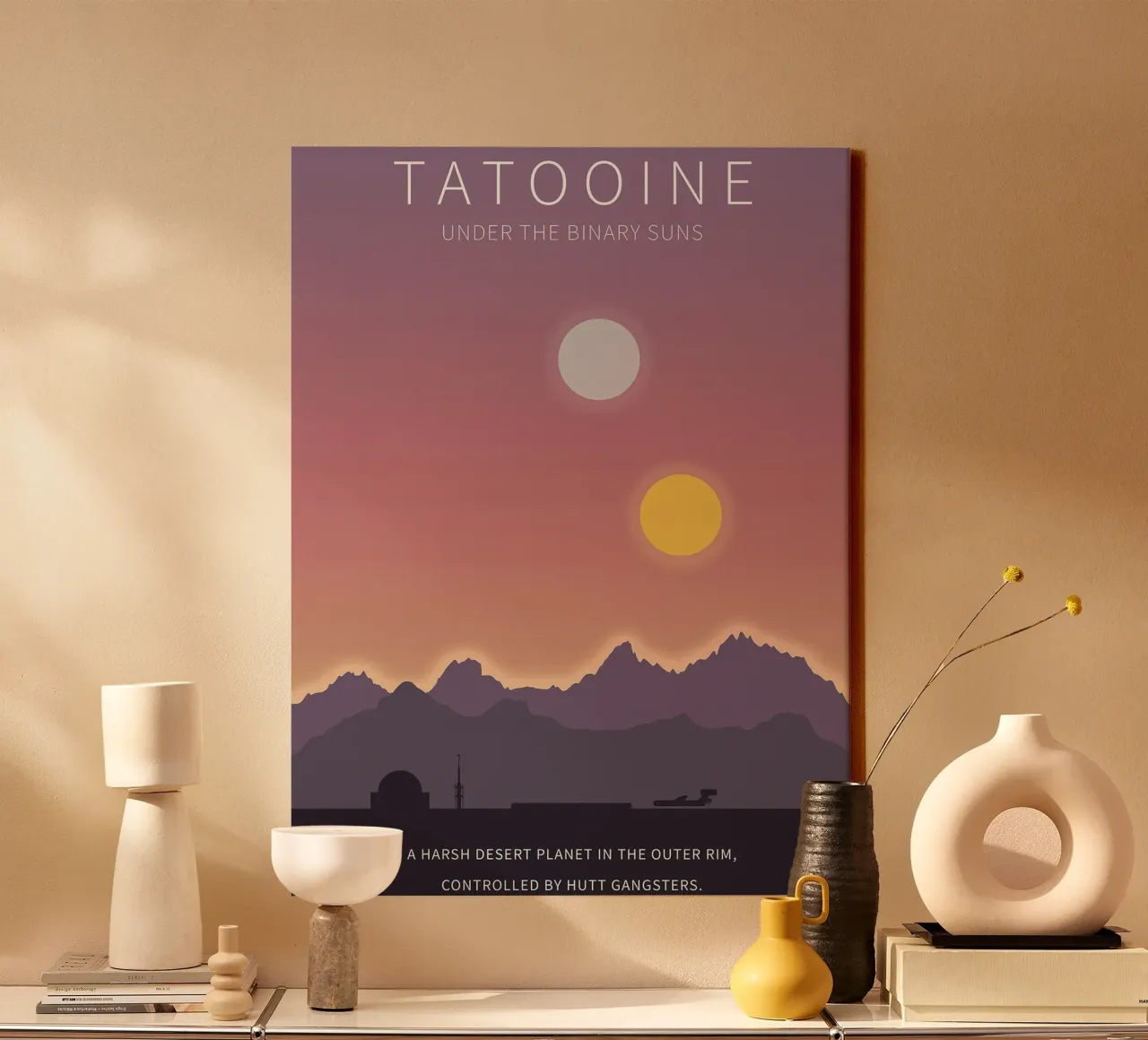 Tatooine Under The Binary Suns canvas met Baklijst van Robert Hoff
