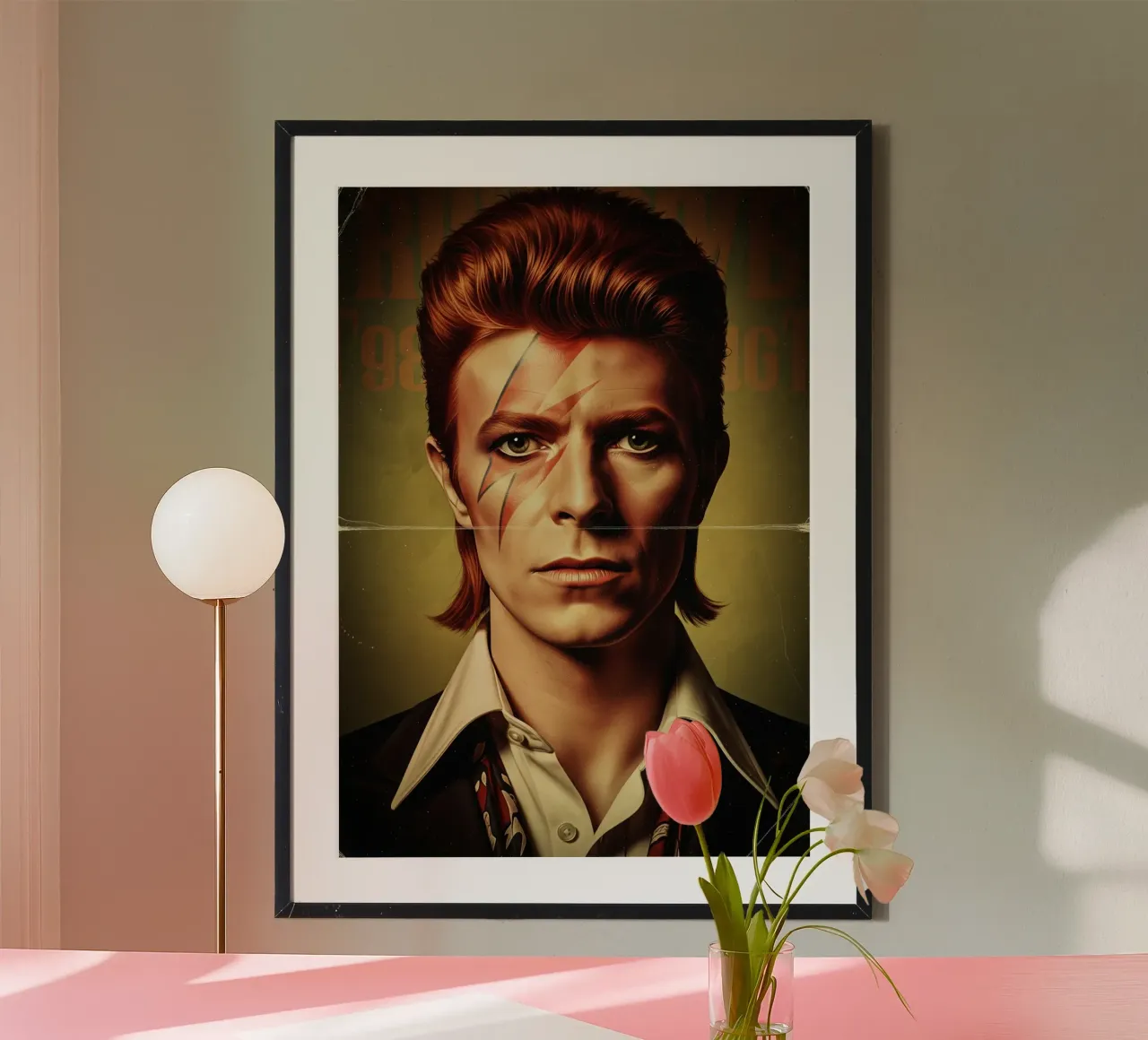 David Bowie - Vintage #3 poster con telaio in legno da Lembayung art